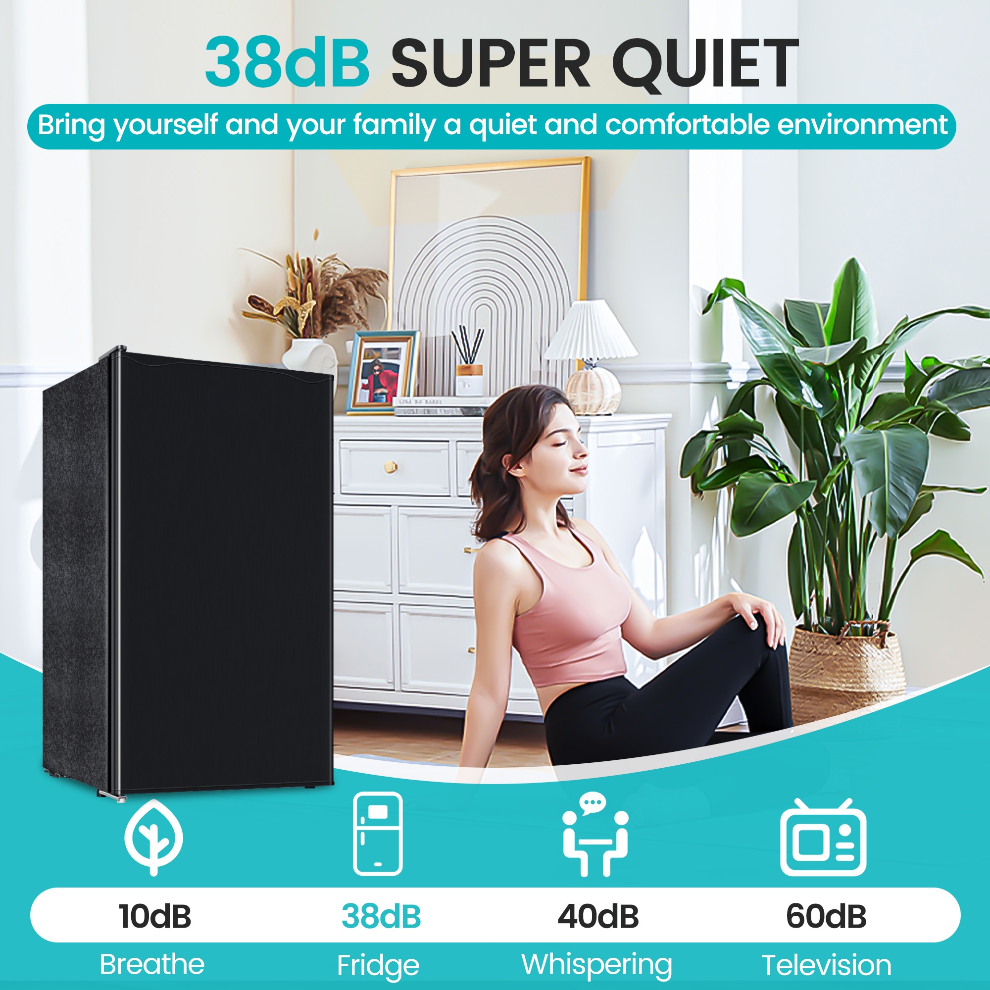 Refrigerador Pequeño con Congelador de 3.2 Pies Cúbicos de Jeremy Cass (Negro) ENERGY STAR