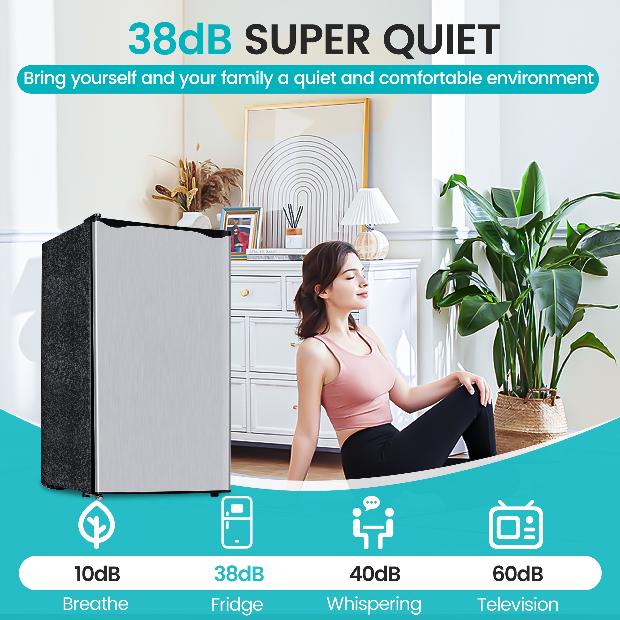 Refrigerador pequeño de 3.2 pies cúbicos con congelador (Plata) ENERGY STAR de Jeremy Cass