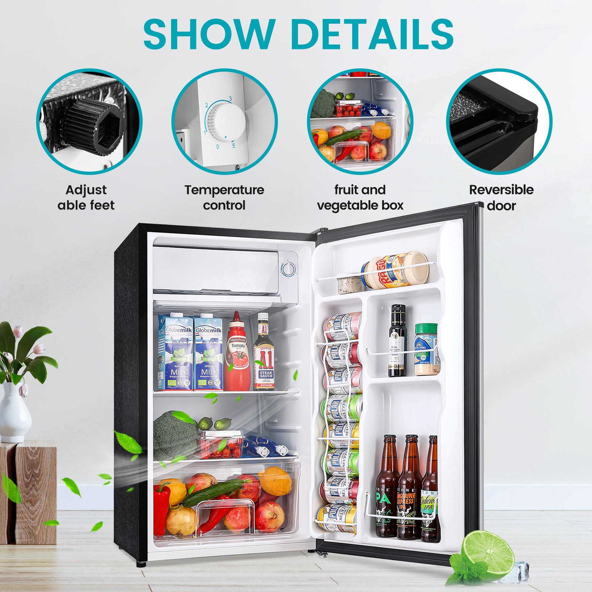 Refrigerador pequeño de 3.2 pies cúbicos con congelador (Plata) ENERGY STAR de Jeremy Cass