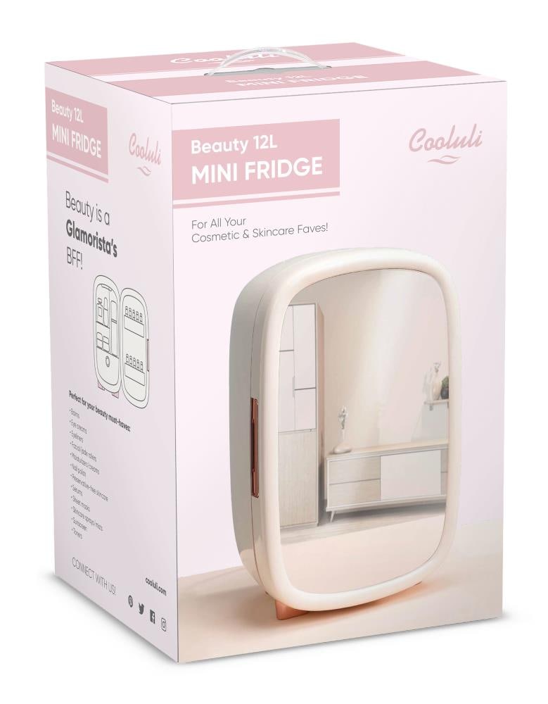 Refrigerador pequeño Cooluli Beauty de 0.42 pies cúbicos (blanco) listo para el garaje B12LWM