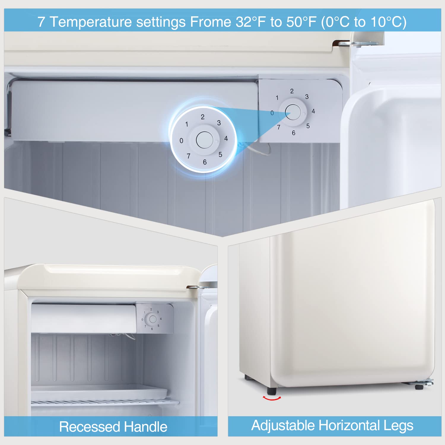 Refrigerador Mini COWSAR de 1.7 pies cúbicos con congelador (Blanco) F6848-BLANCO