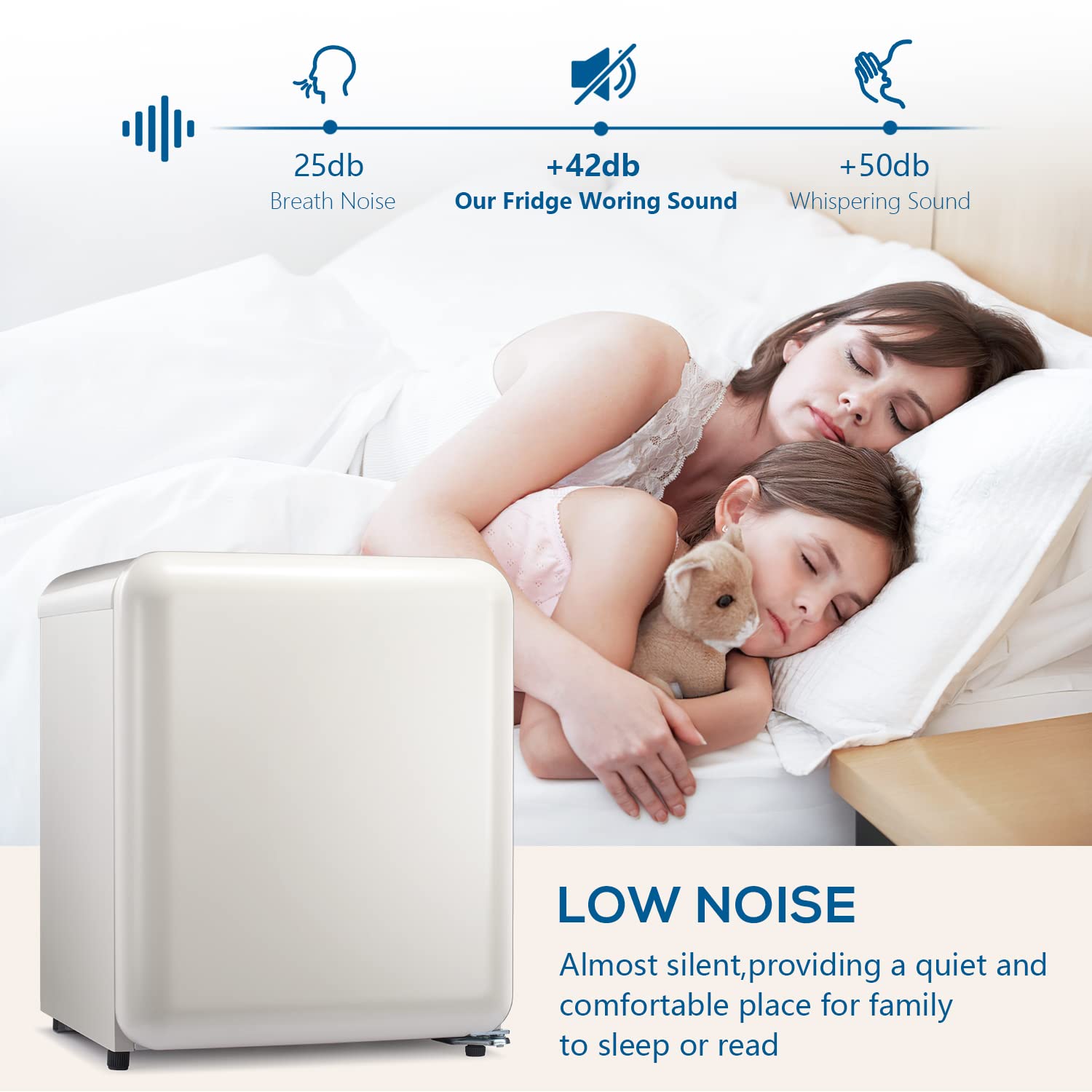 Refrigerador Mini COWSAR de 1.7 pies cúbicos con congelador (Blanco) F6848-BLANCO