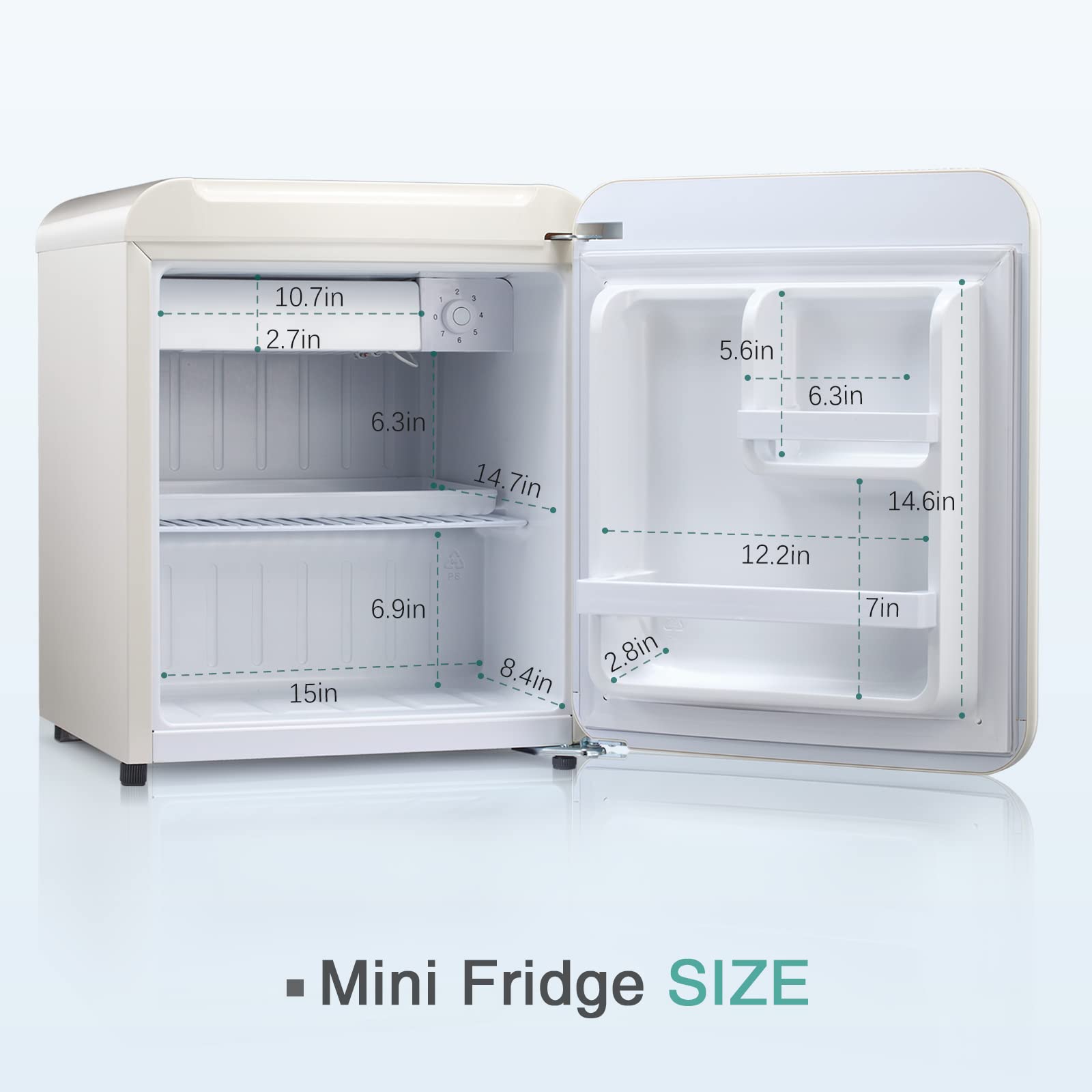 Refrigerador Mini COWSAR de 1.7 pies cúbicos con congelador (Blanco) F6848-BLANCO