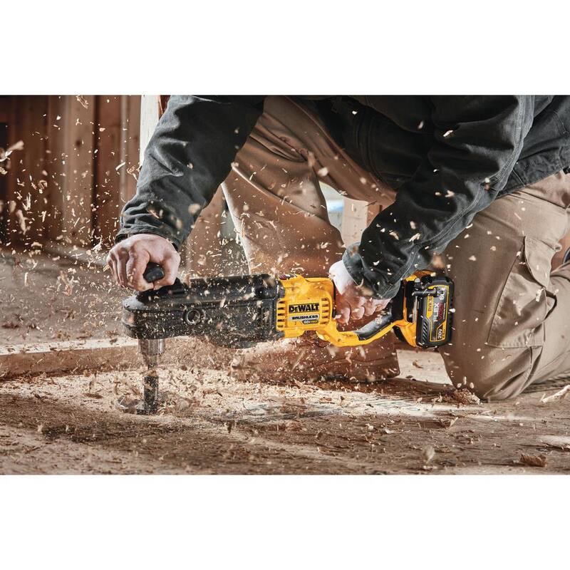 DEWALT FLEXVOLT 60V MAX Taladro inalámbrico en línea de 1/2 pulgadas para montantes y viguetas con E-Clutch y (1) batería FLEXVOLT 9.0Ah - DCD470X1.