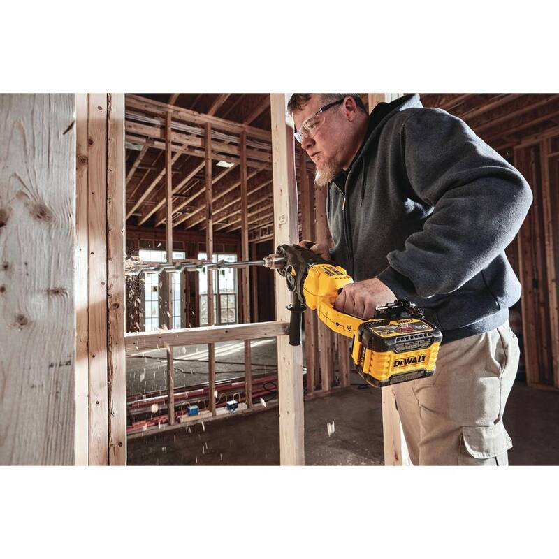 DEWALT FLEXVOLT 60V MAX Taladro inalámbrico en línea de 1/2 pulgadas para montantes y viguetas con E-Clutch y (1) batería FLEXVOLT 9.0Ah - DCD470X1.