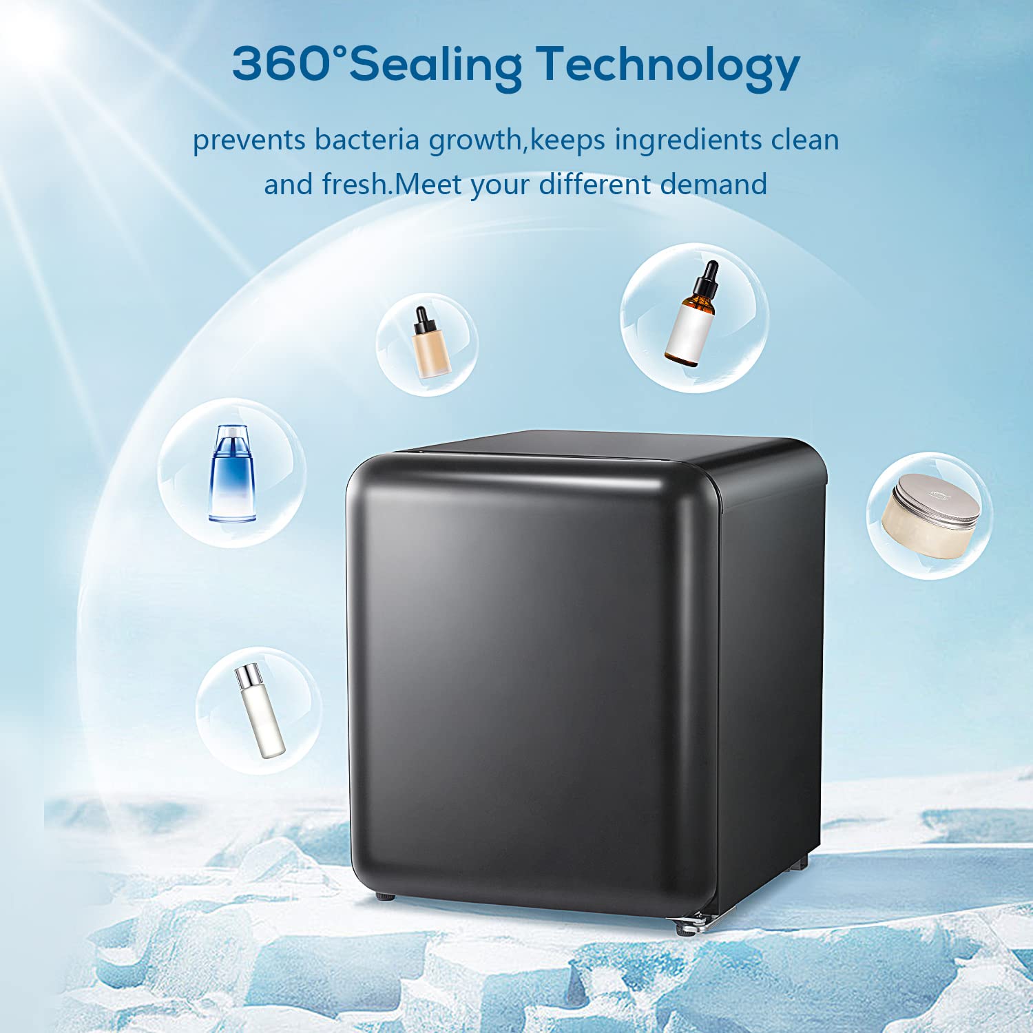 Refrigerador pequeño de 1.7 pies cúbicos con congelador (negro) F6848-NEGRO