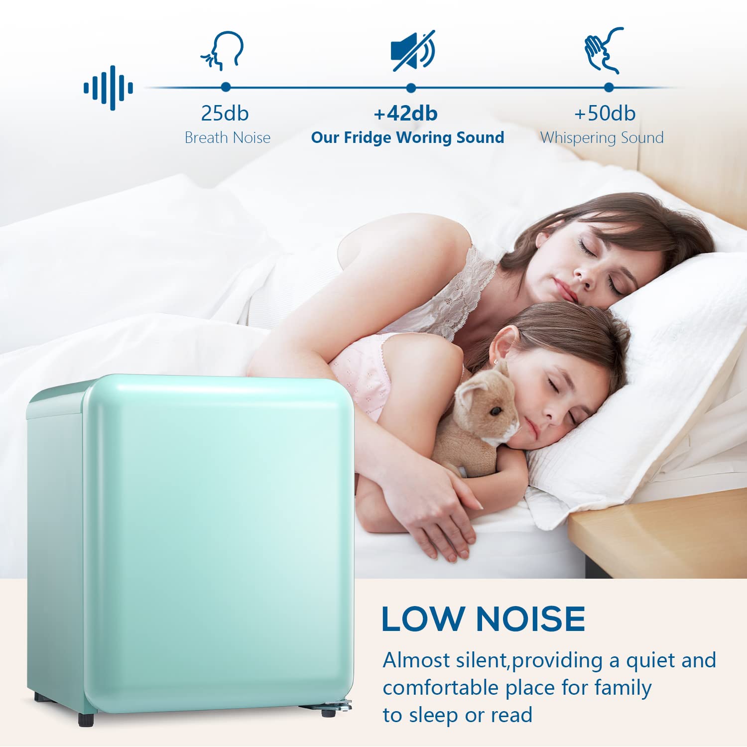 Refrigerador pequeño de 1.7 pies cúbicos con congelador (verde) F6848-VERDE