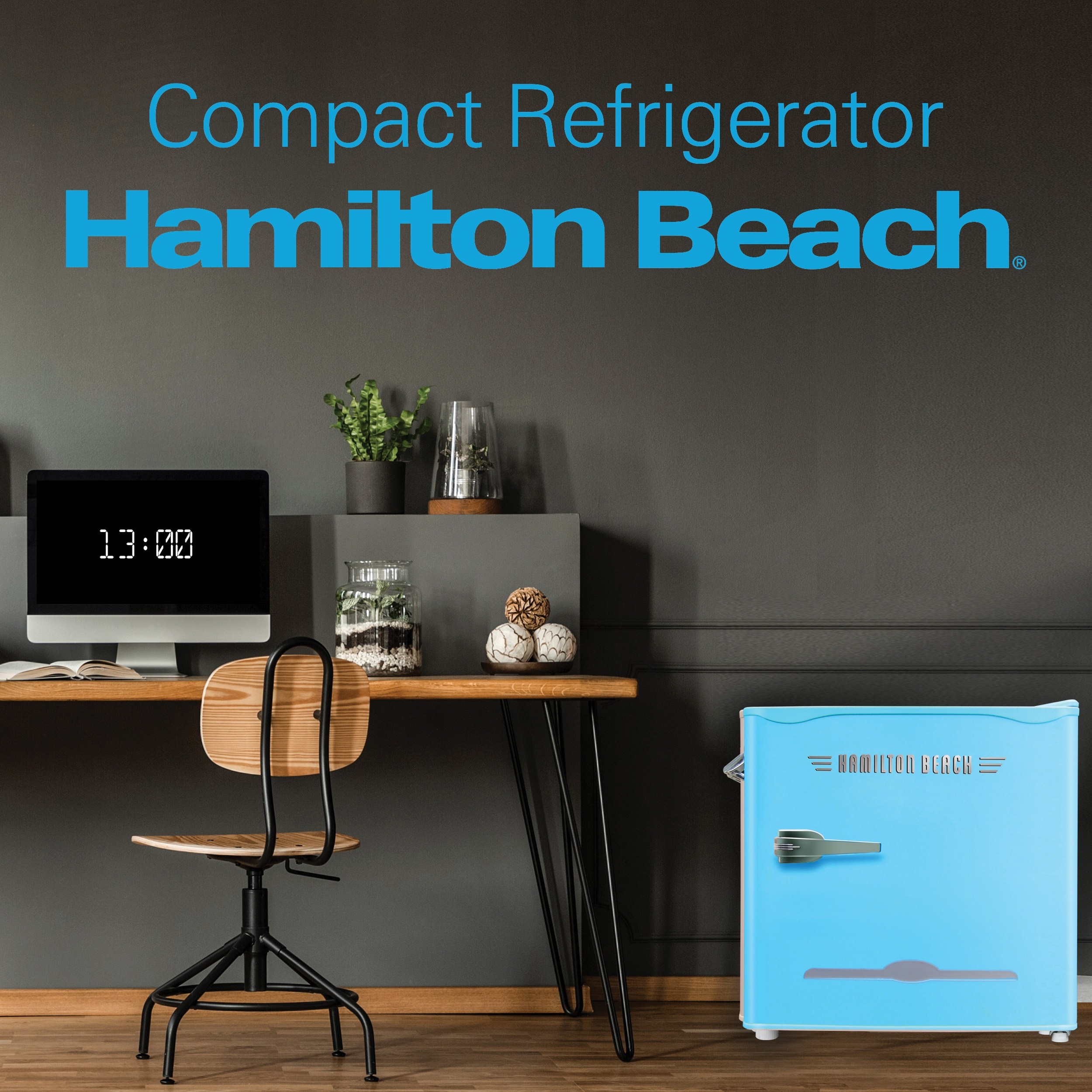 Refrigerador Mini de 1.6 pies cúbicos con Congelador (Azul) de Hamilton Beach