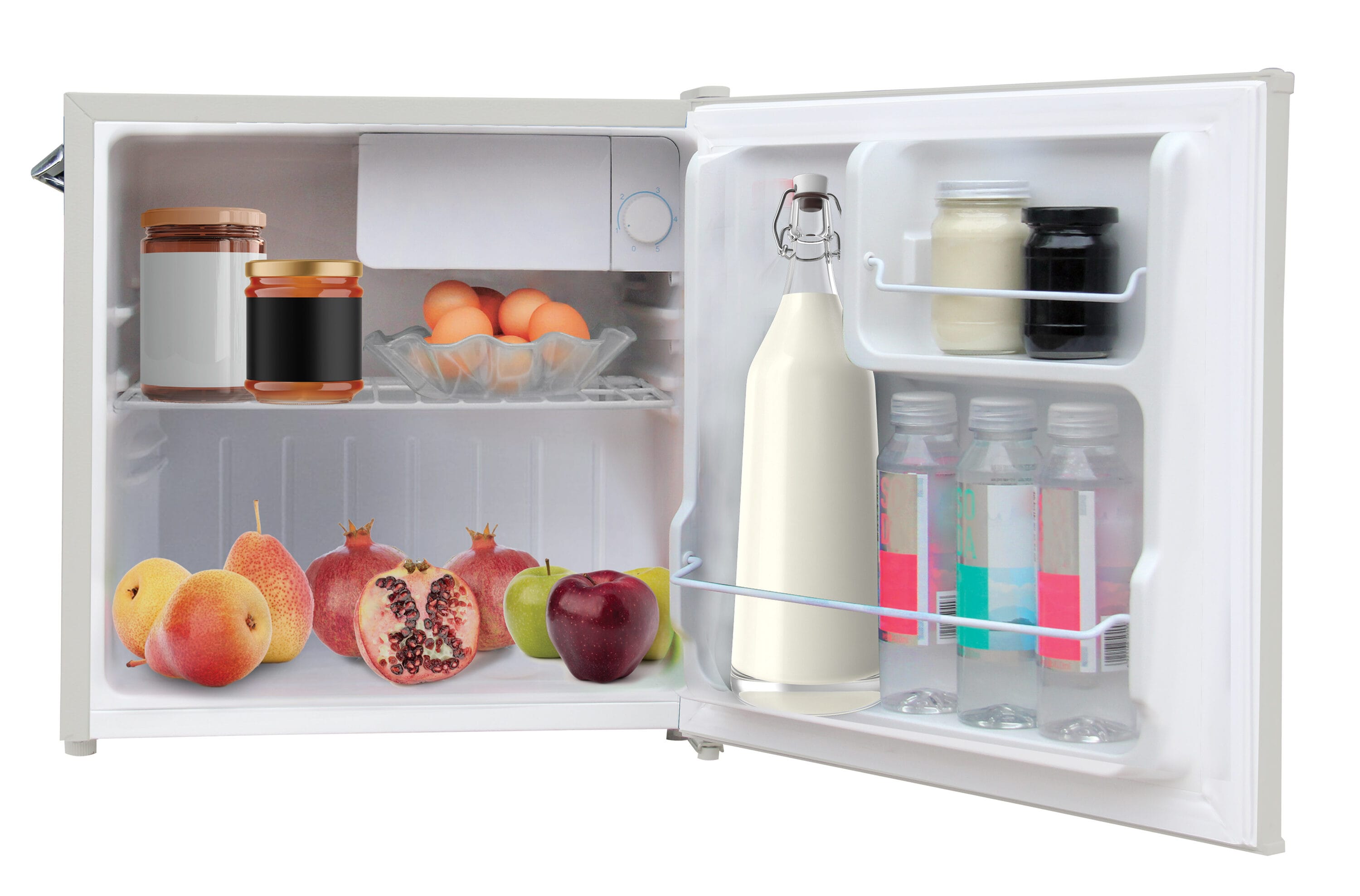Refrigerador pequeño con congelador de 1.6 pies cúbicos de Hamilton Beach (Crema)