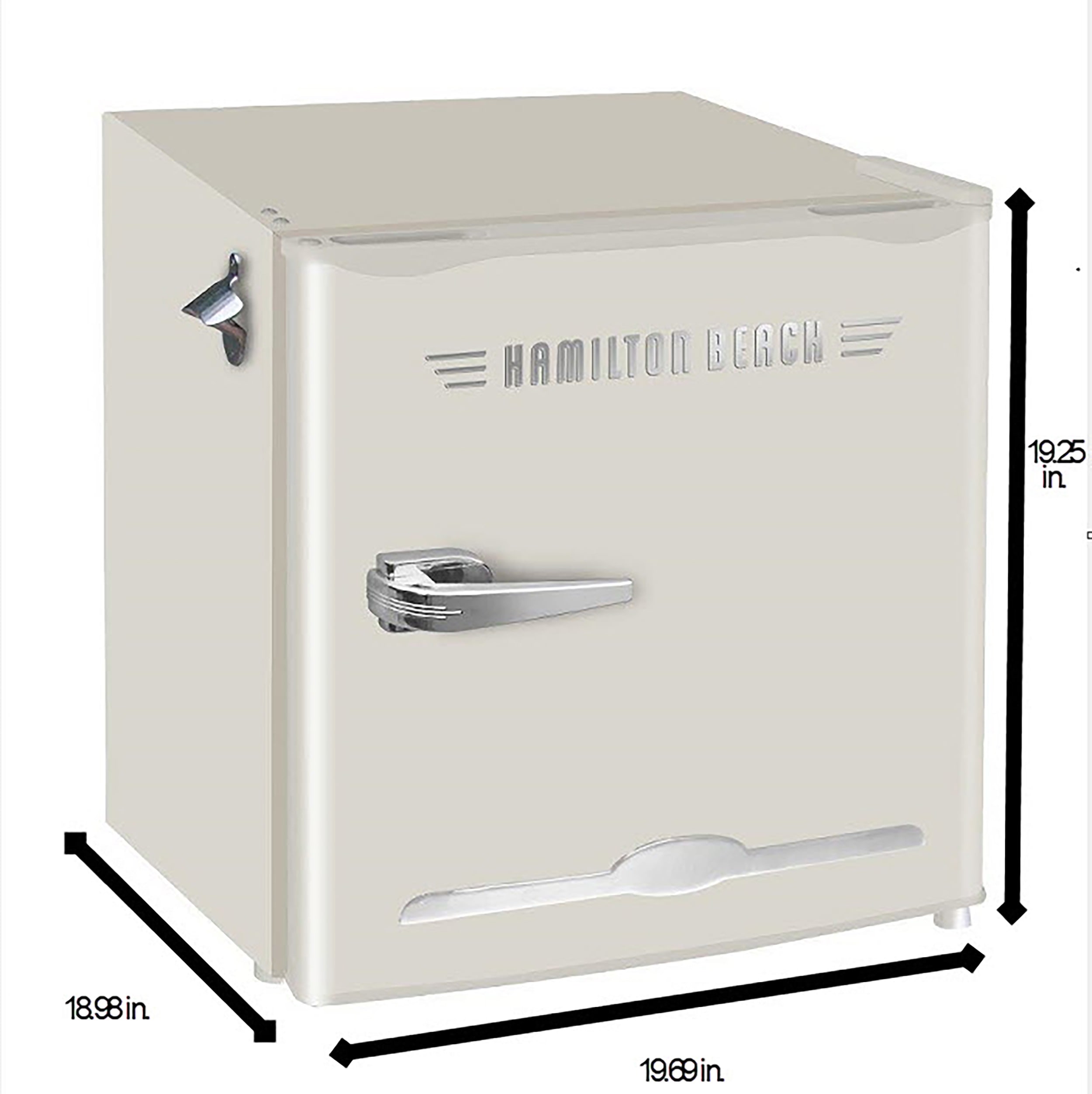 Refrigerador pequeño con congelador de 1.6 pies cúbicos de Hamilton Beach (Crema)