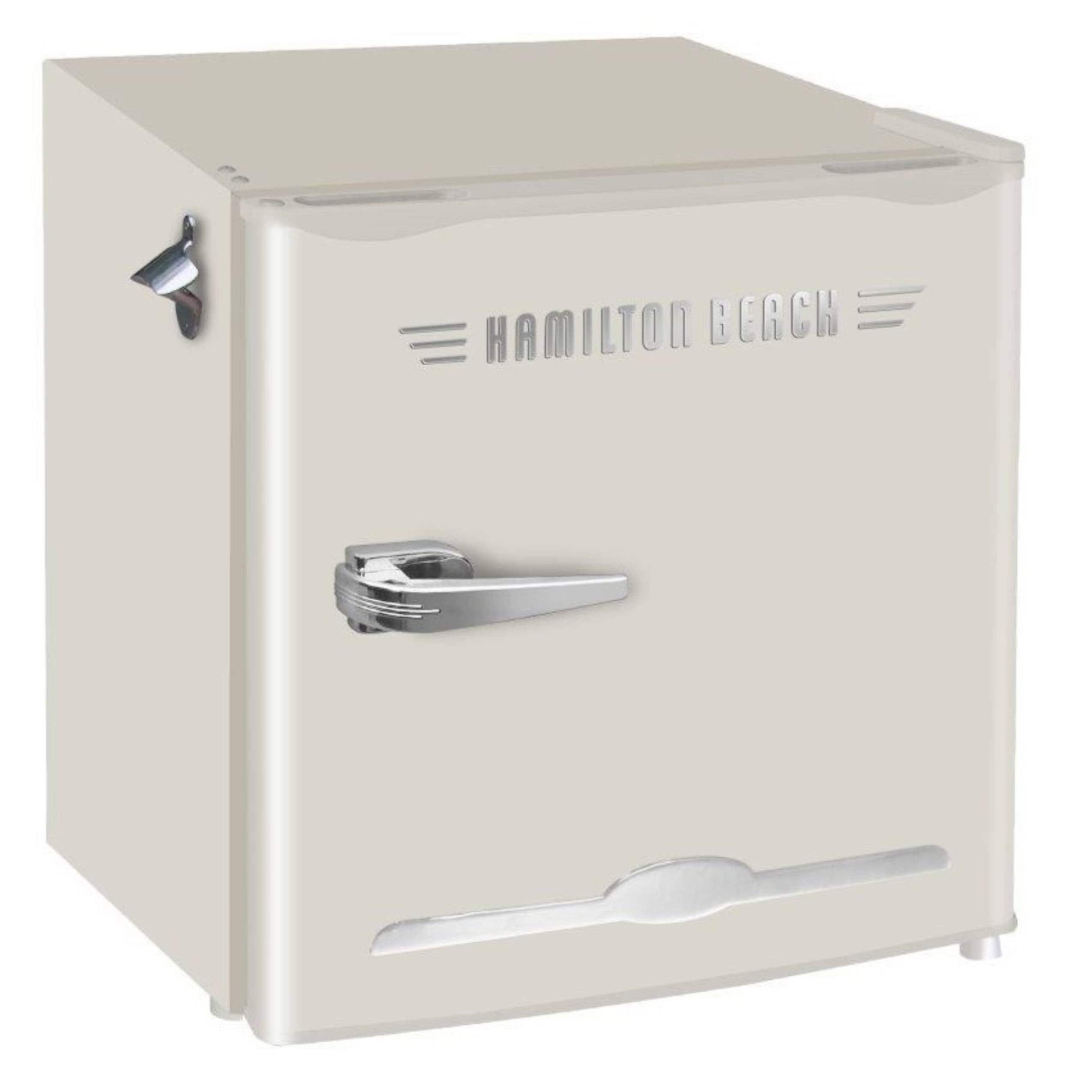 Refrigerador pequeño con congelador de 1.6 pies cúbicos de Hamilton Beach (Crema)