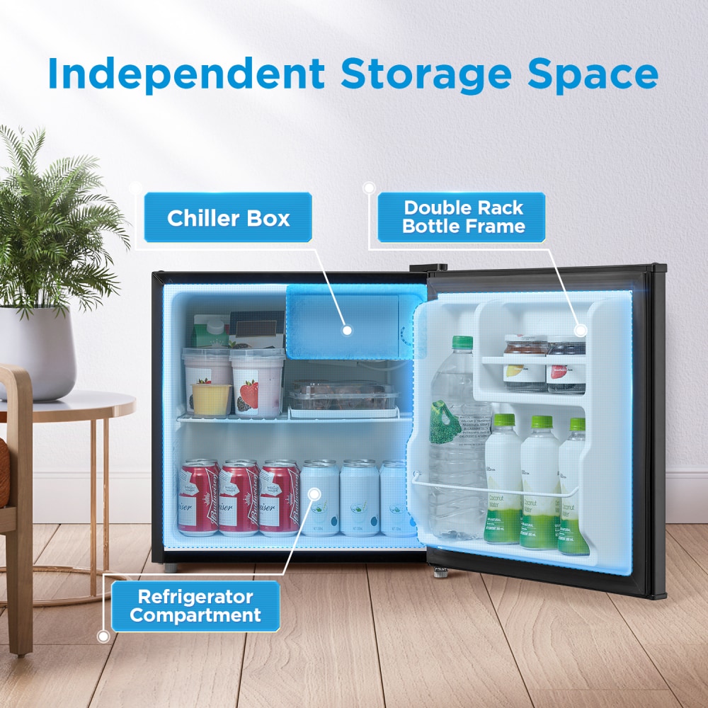 Refrigerador Mini Midea de 1.6 pies cúbicos con congelador (Negro) ENERGY STAR WHS-65LB1