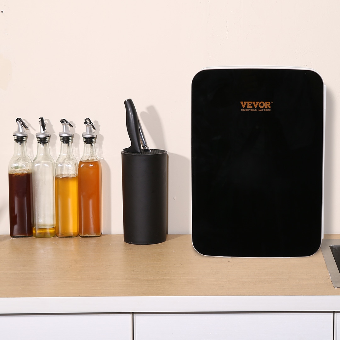 Refrigerador Mini de 10 litros y 12V con congelador (Forrado en aluminio negro) listo para el garaje
