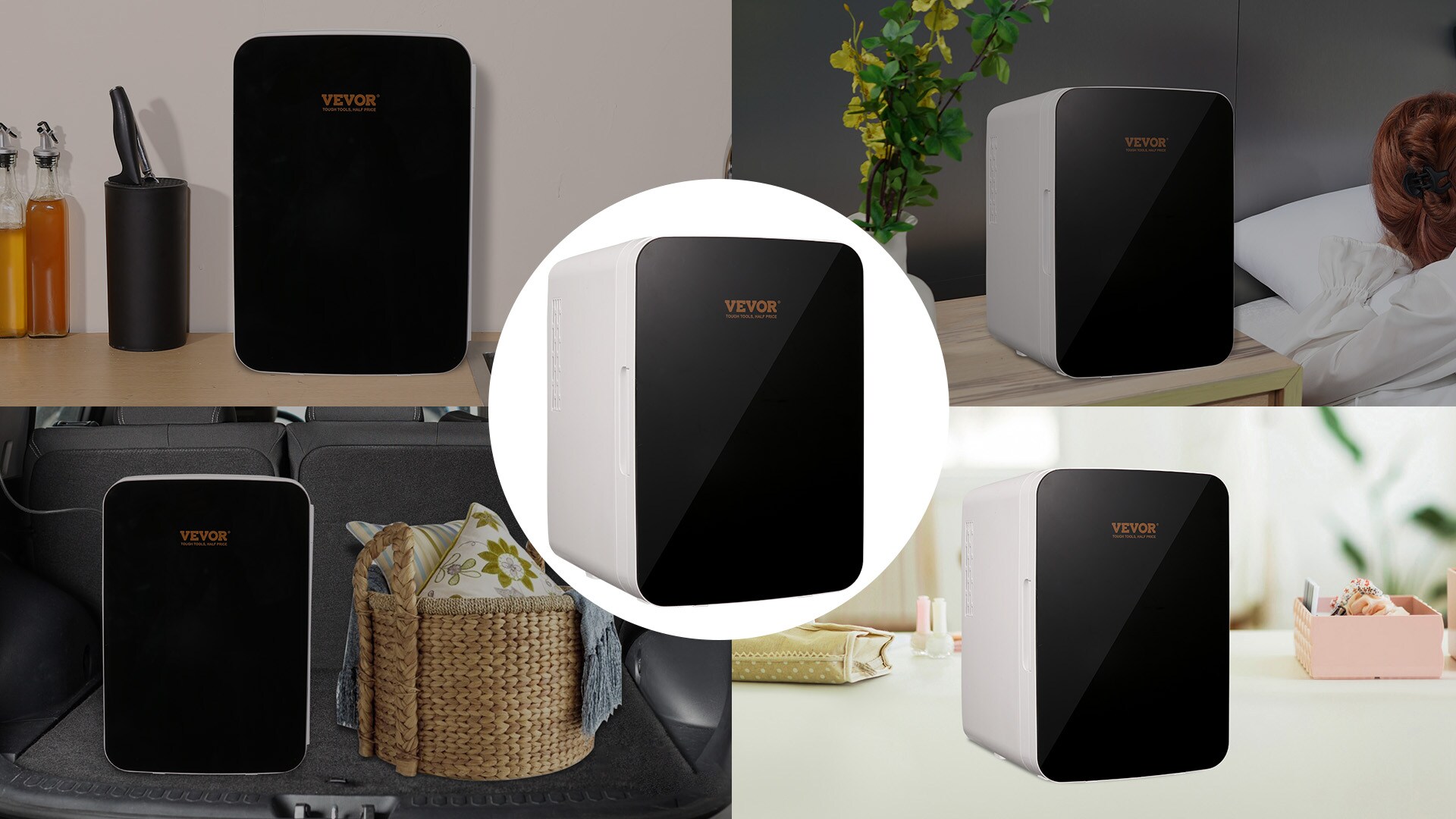 Refrigerador Mini de 10 litros y 12V con congelador (Forrado en aluminio negro) listo para el garaje