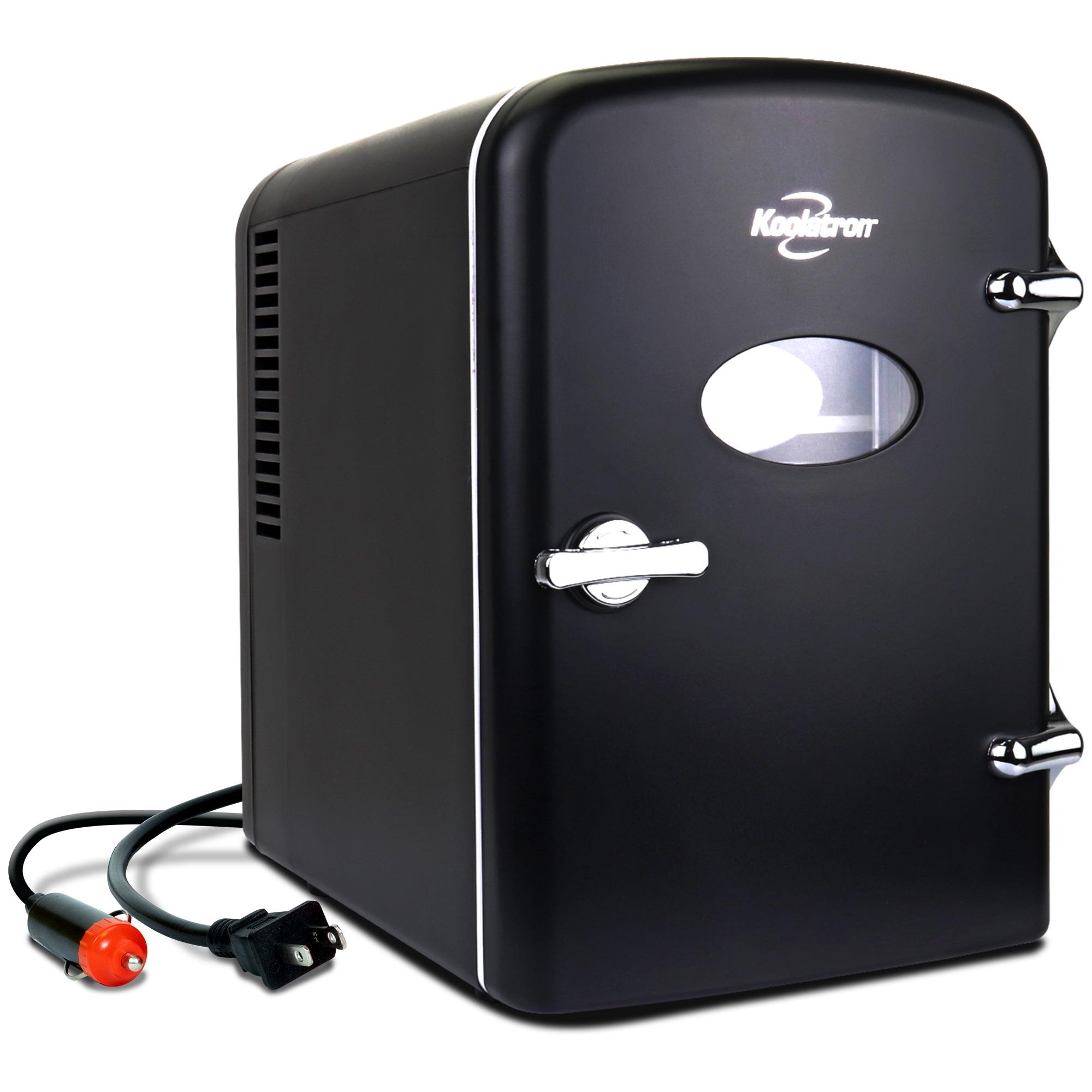 Enfriador personal portátil retro Koolatron de 4 litros para 6 latas (negro)