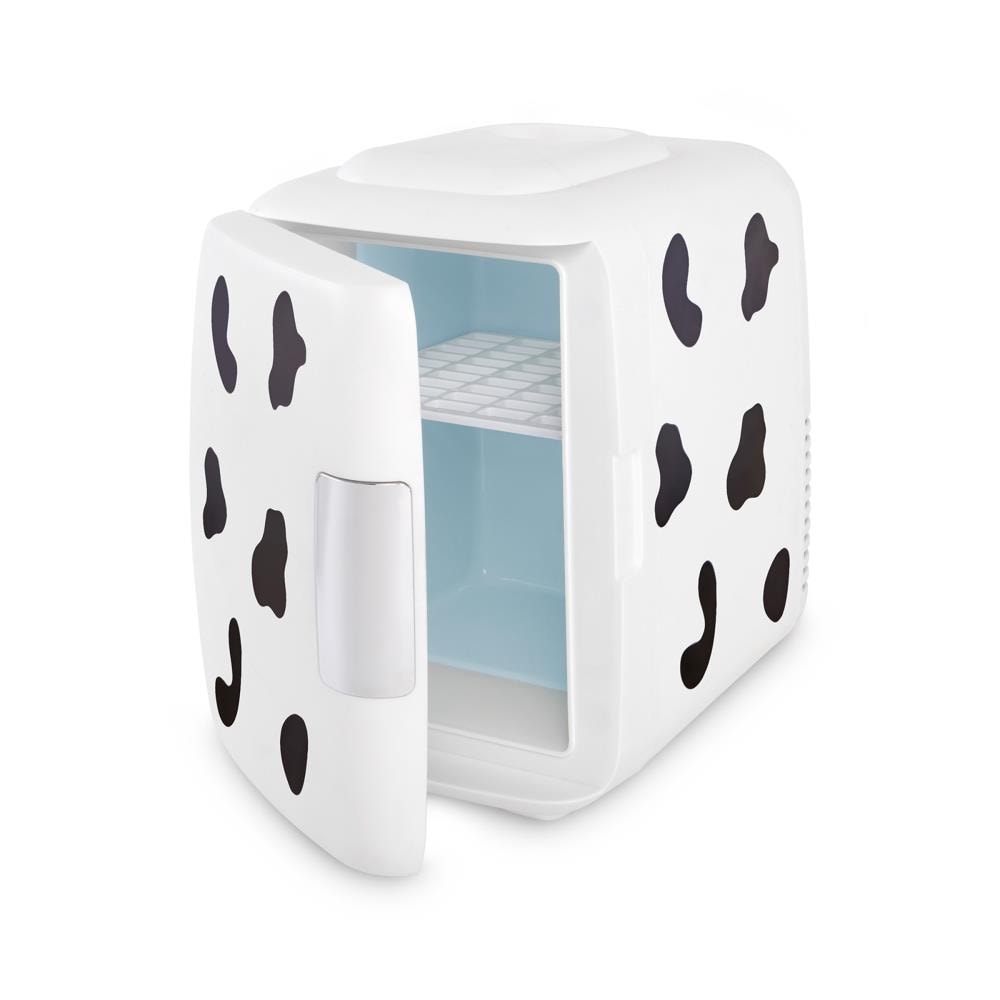 Refrigerador Mini Cooluli Clásico de 0.14 pies cúbicos (Estampado de Vaca)