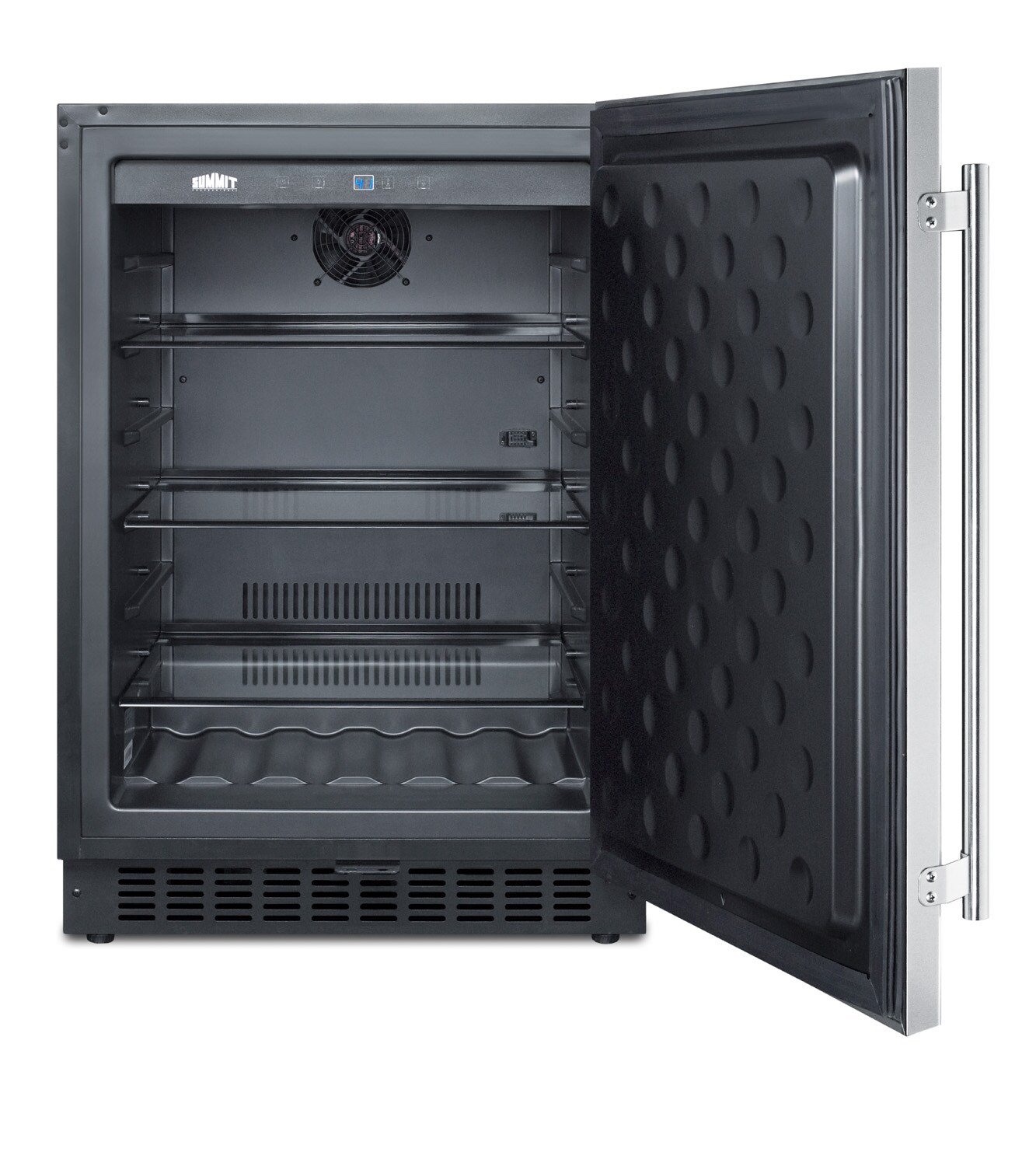 Refrigerador Empotrado Mini de 4.6 pies cúbicos (Puerta de acero inoxidable y gabinete negro) FF64BSS