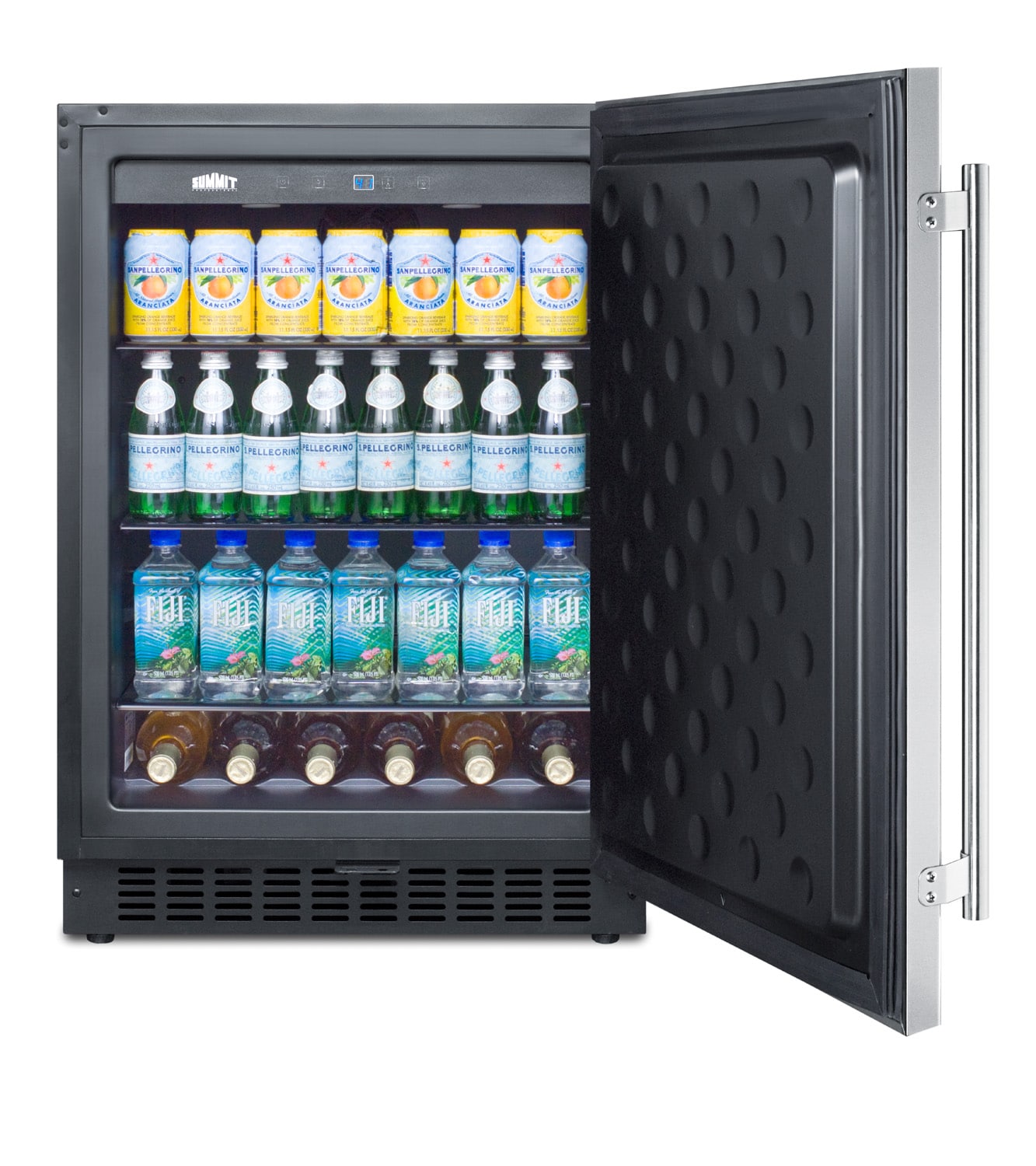Refrigerador Empotrado Mini de 4.6 pies cúbicos (Puerta de acero inoxidable y gabinete negro) FF64BSS