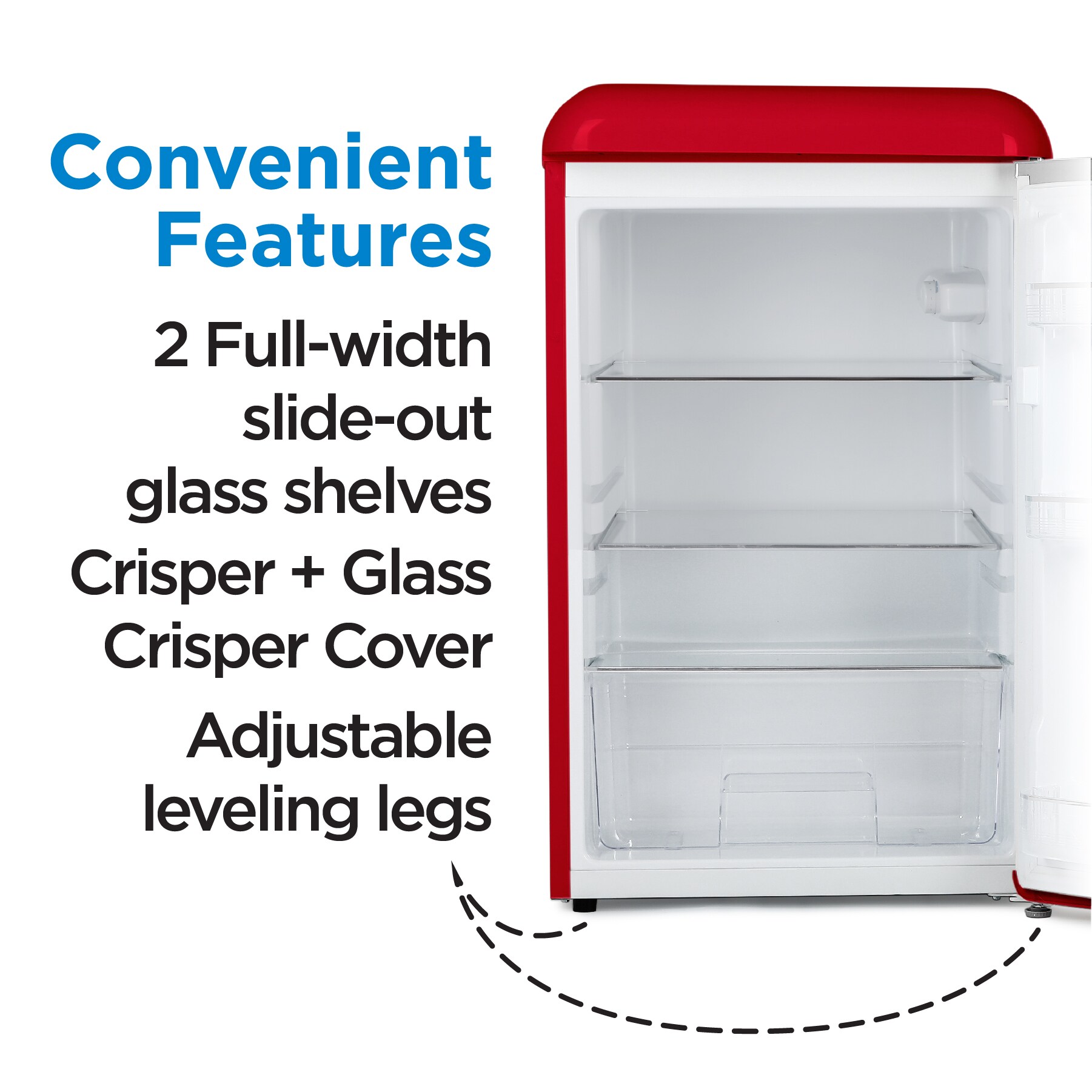 Refrigerador Minibar Commercial Cool de 4.4 pies cúbicos (Rojo) Listo para el Garaje