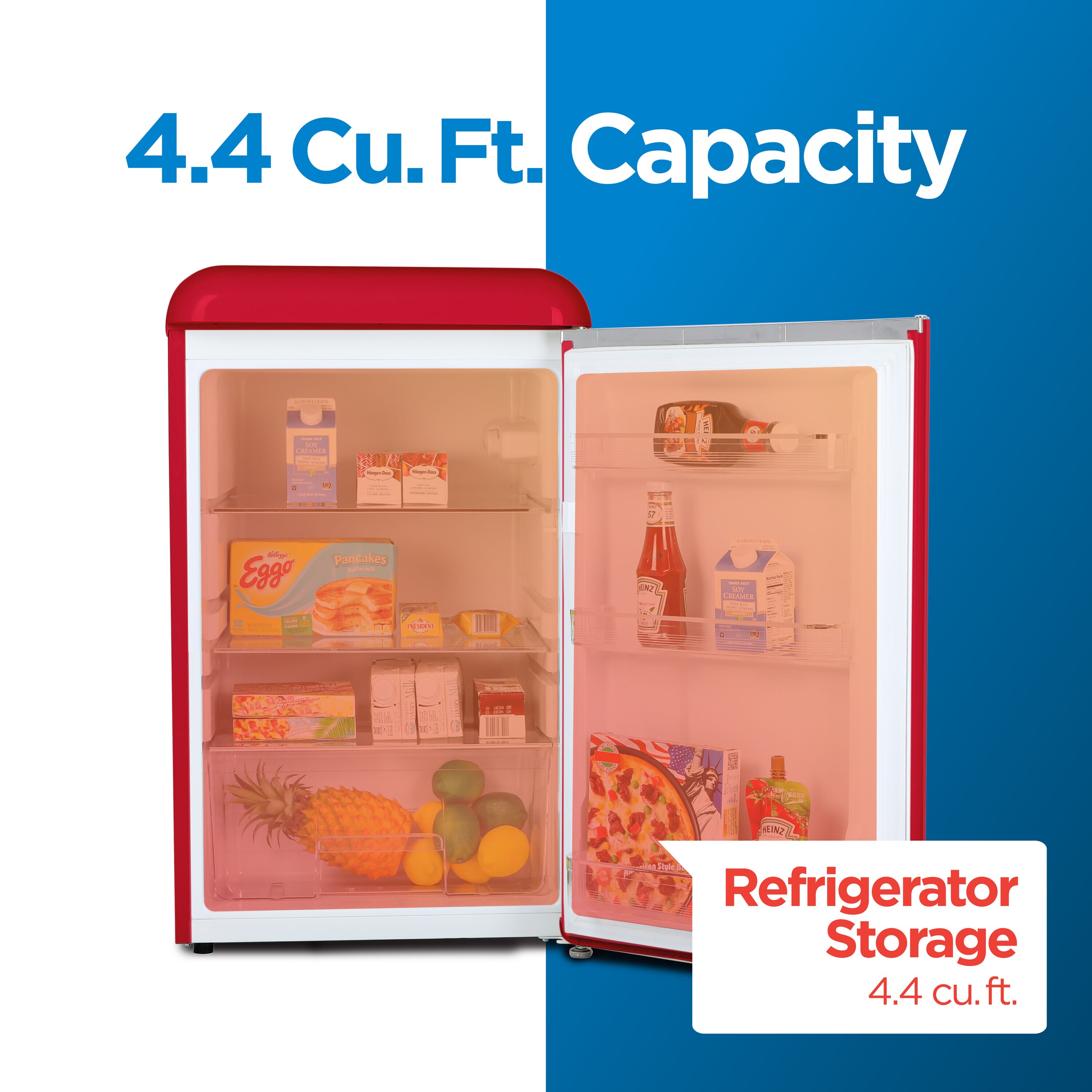 Refrigerador Minibar Commercial Cool de 4.4 pies cúbicos (Rojo) Listo para el Garaje