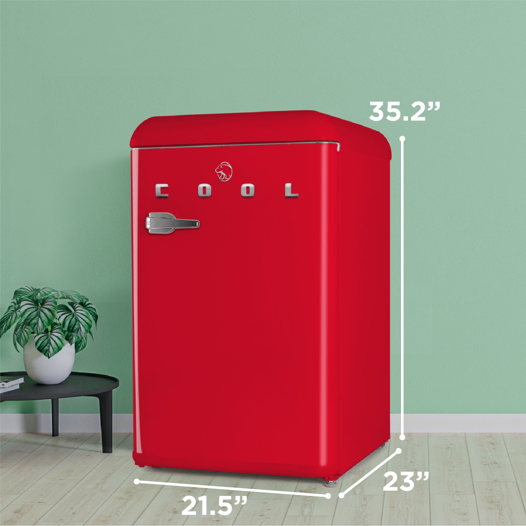 Refrigerador Minibar Commercial Cool de 4.4 pies cúbicos (Rojo) Listo para el Garaje