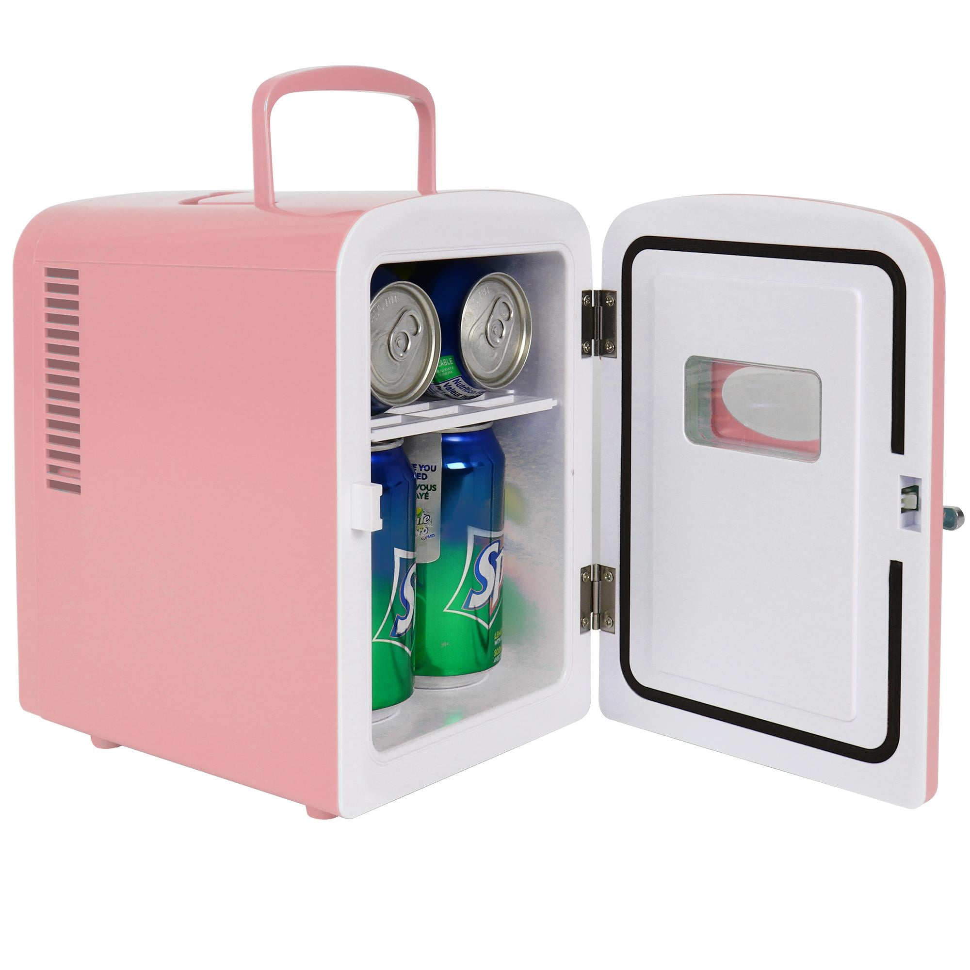 Enfriador personal portátil retro de 4 litros de Koolatron para 6 latas en color rosa