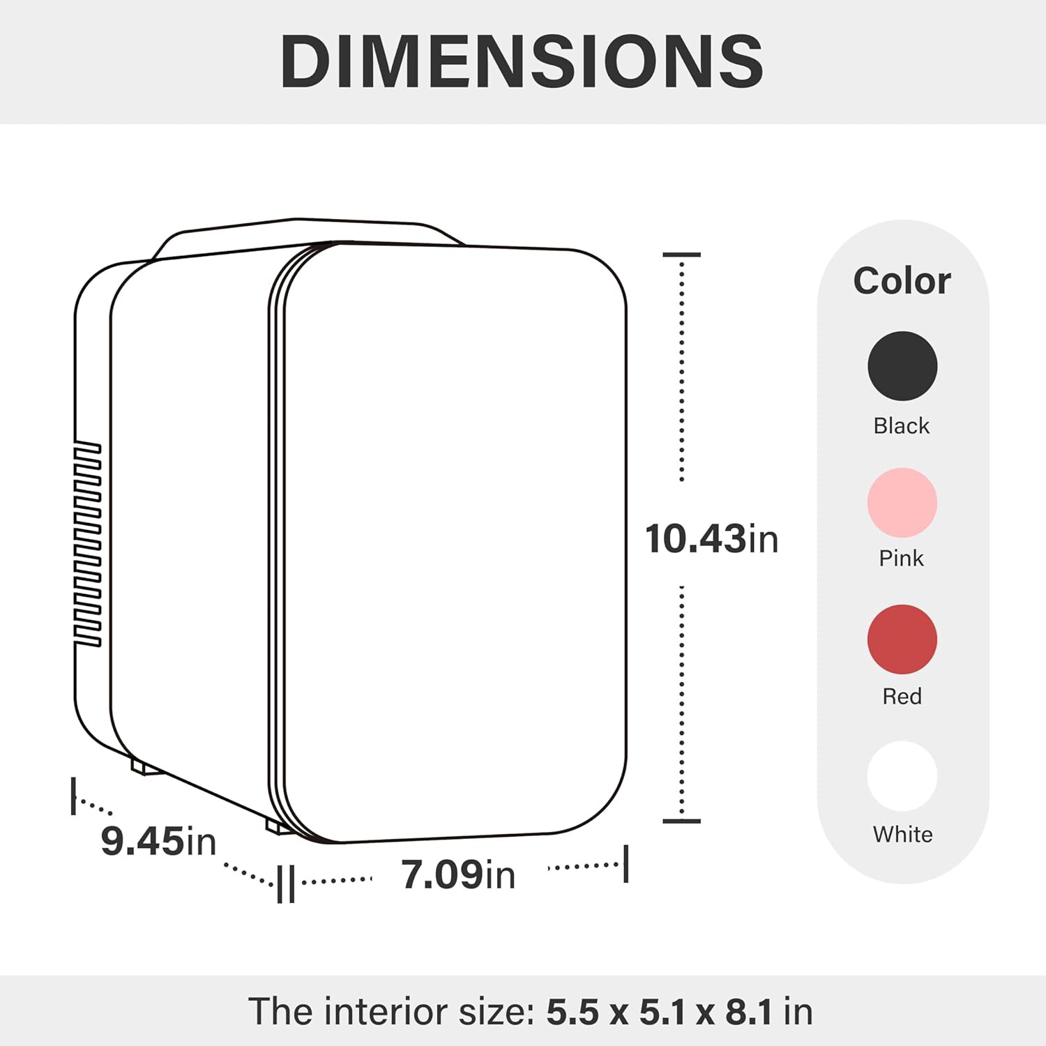Refrigerador Mini Mondawe de 0.14 pies cúbicos (Rosa) - HYCC-24698US-WHMD