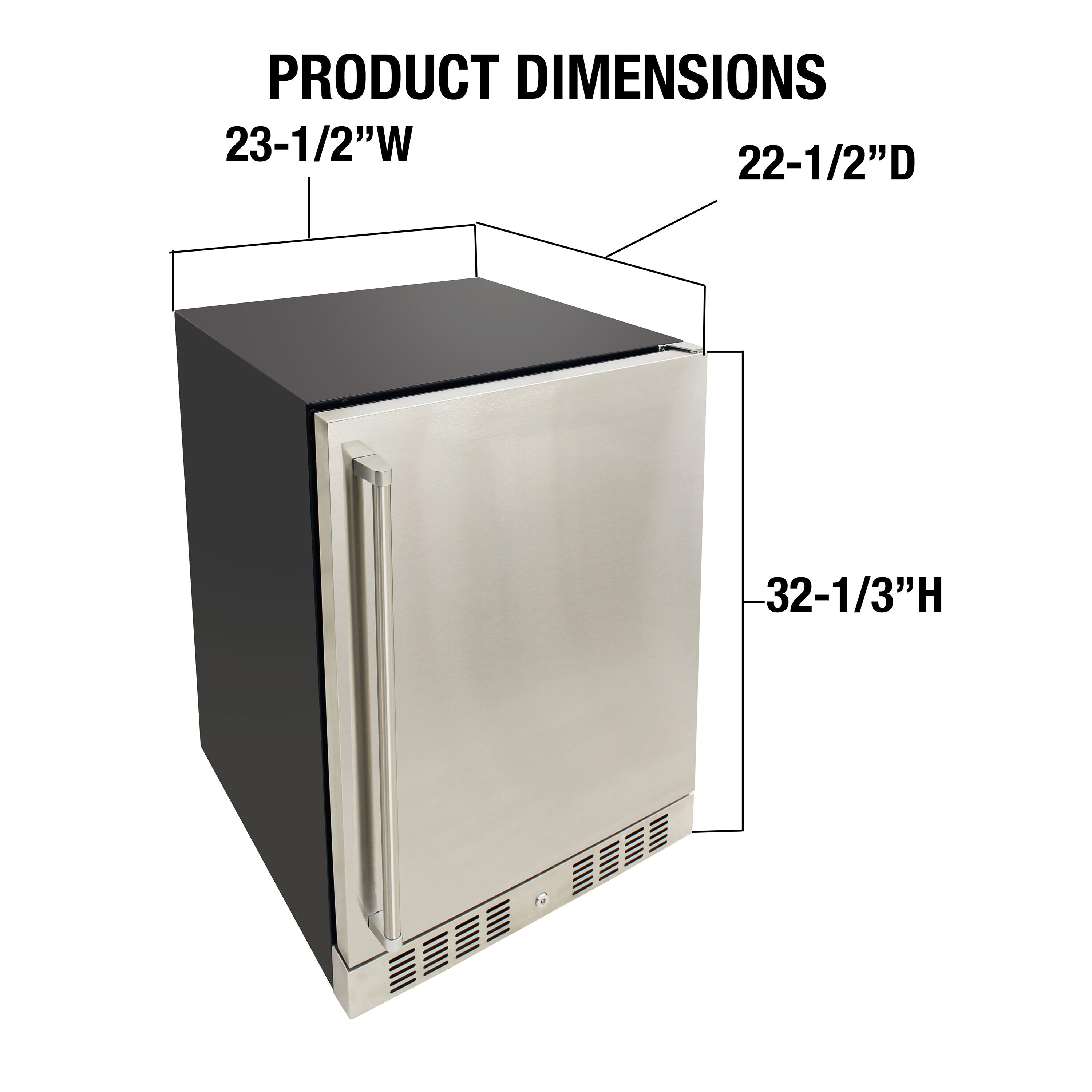 Refrigerador empotrado de acero inoxidable de 5.12 pies cúbicos (listo para garaje)