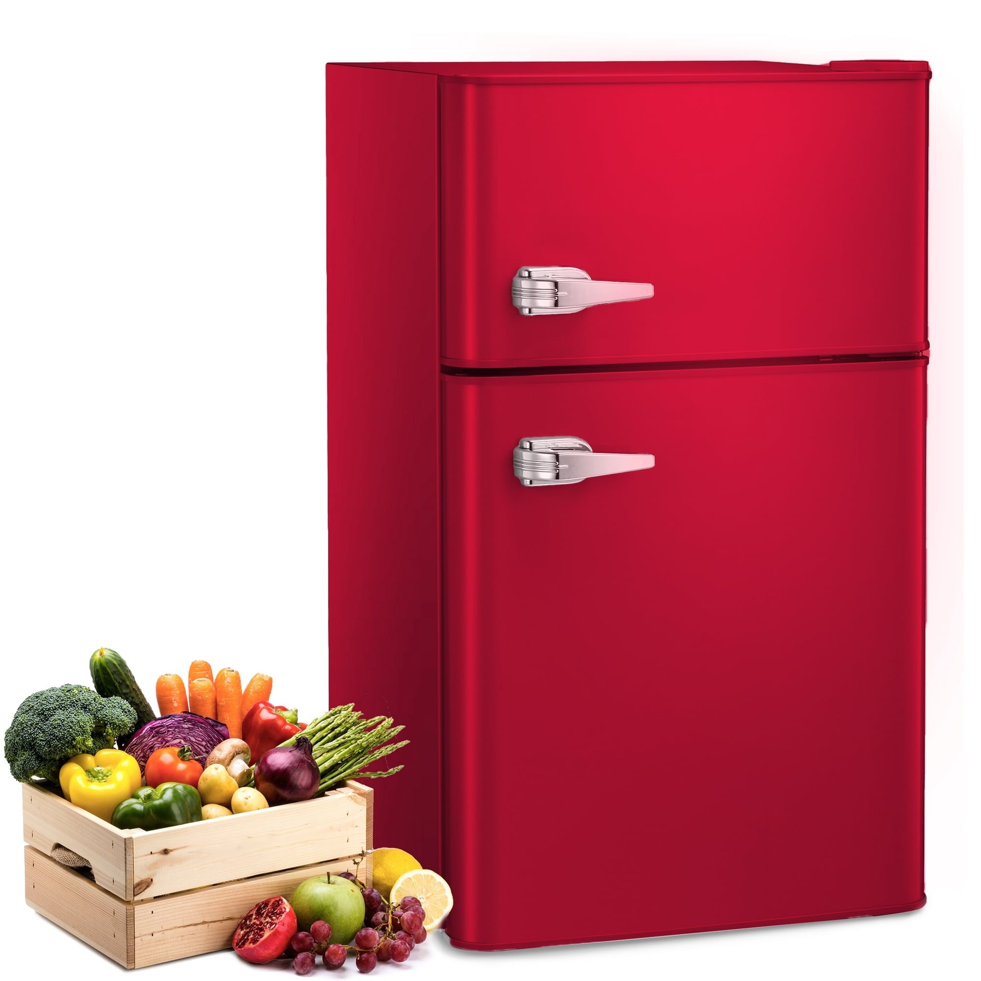 Refrigerador Mini con Congelador de 3.2 Pies Cúbicos (Rojo)