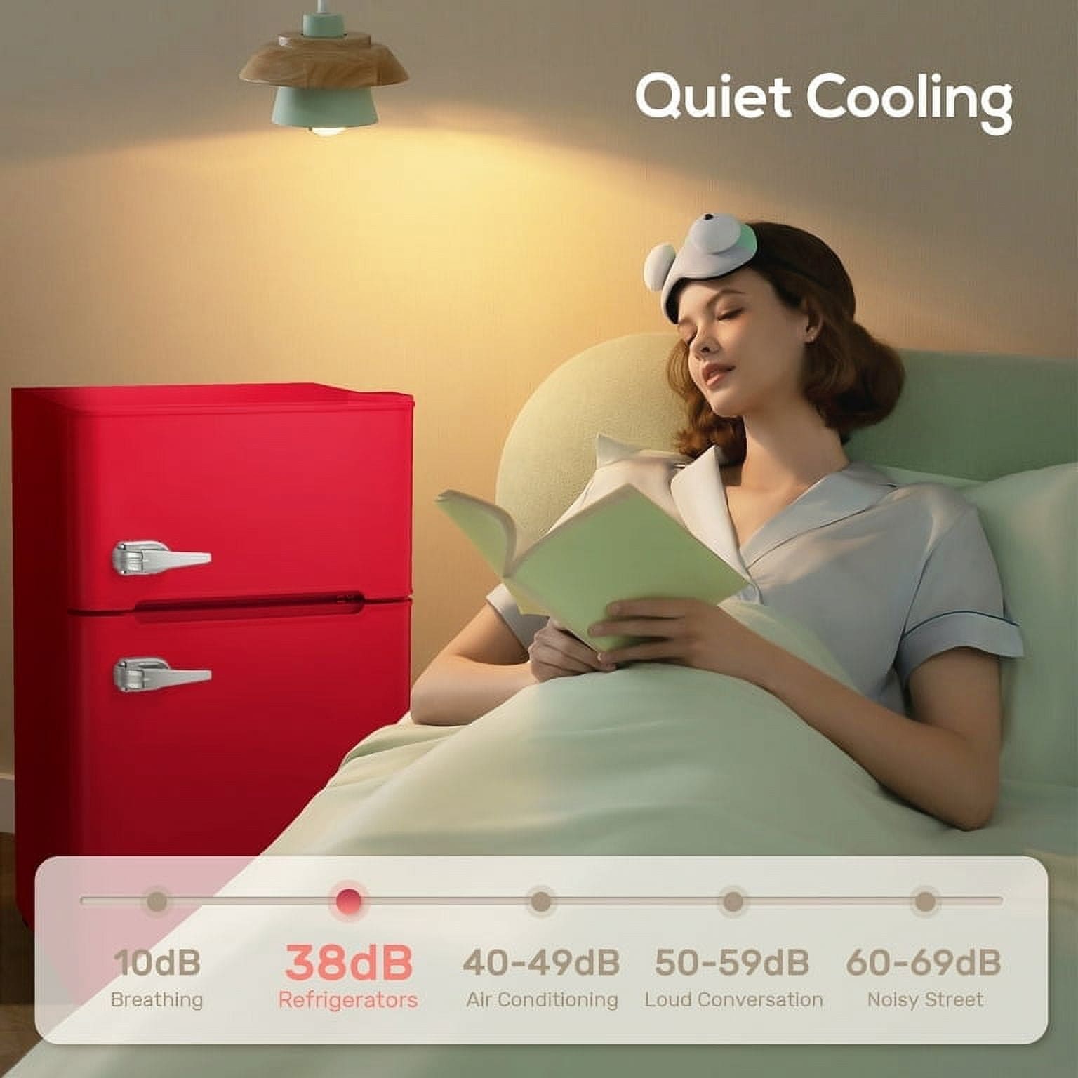 Refrigerador Mini con Congelador de 3.2 Pies Cúbicos (Rojo)