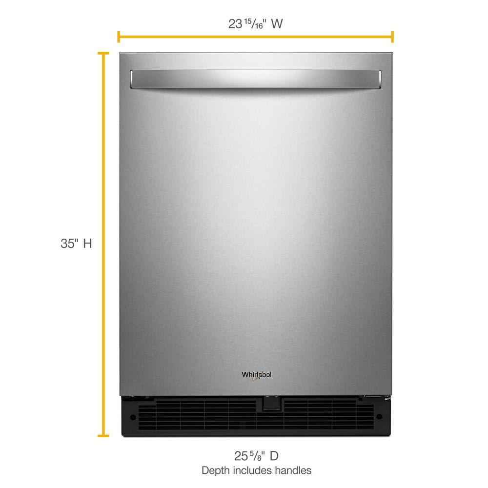 Refrigerador empotrado de acero inoxidable Whirlpool de 5.1000 pies cúbicos ENERGY STAR.