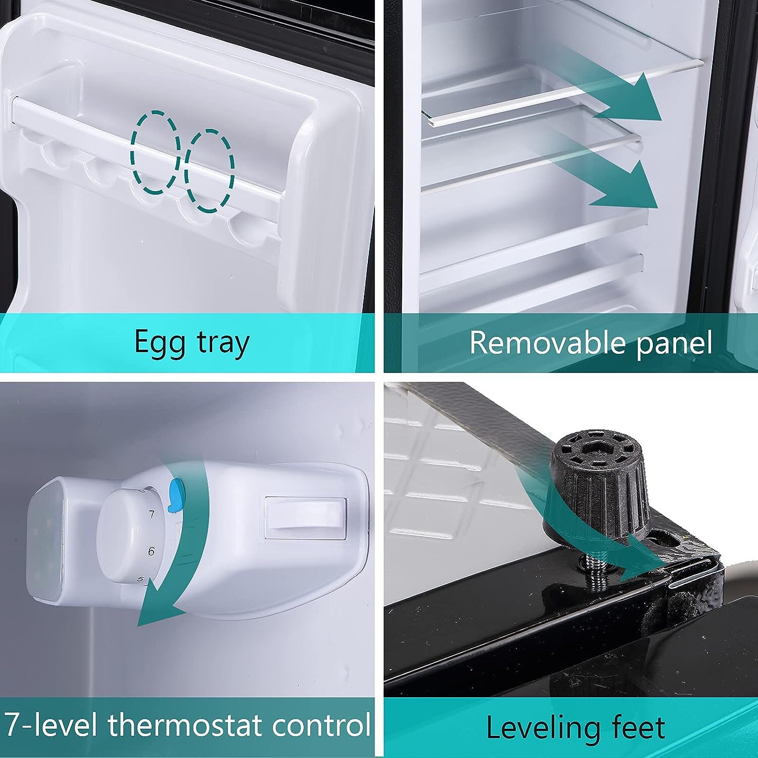 Refrigerador de 3.5 pies cúbicos con congelador (plata) HYCC-24899SL-LC