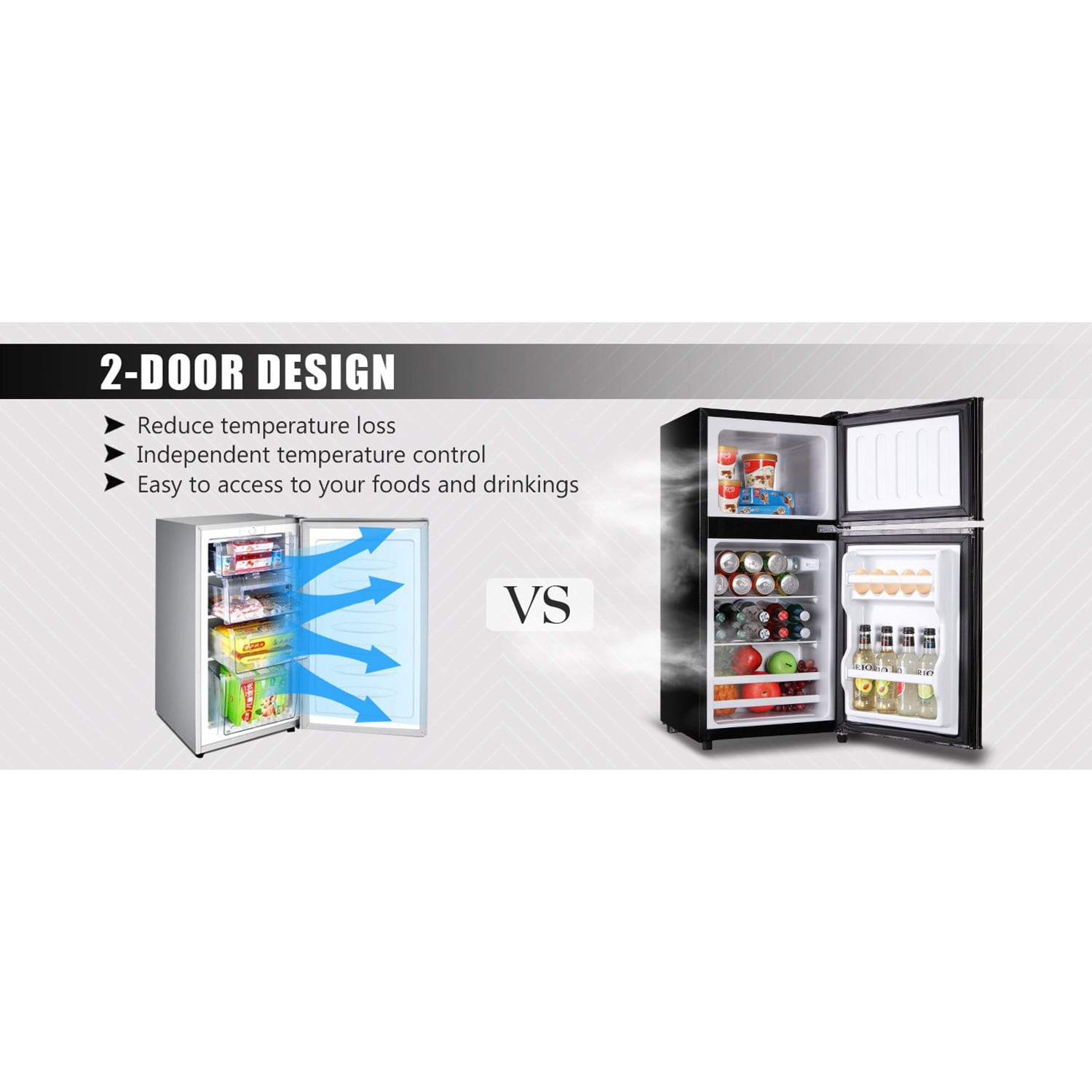 Refrigerador de 3.5 pies cúbicos con congelador (negro)