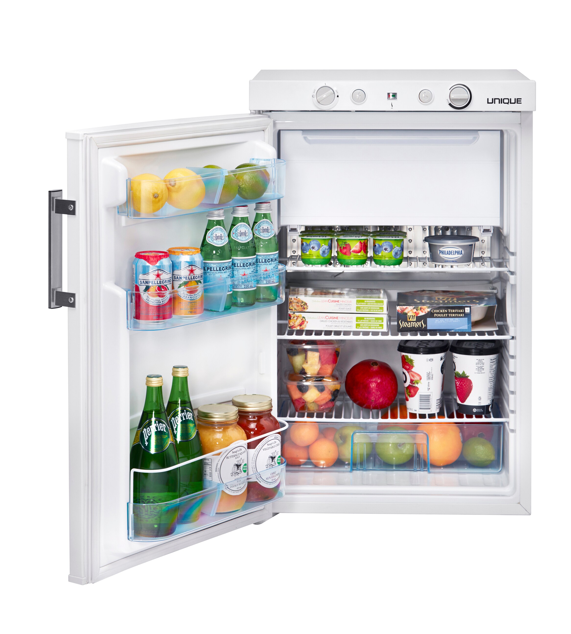 Refrigerador Mini con Congelador de 3.4 pies cúbicos ÚNICO sin Conexión a la Red (Blanco) UGP-3 SM W