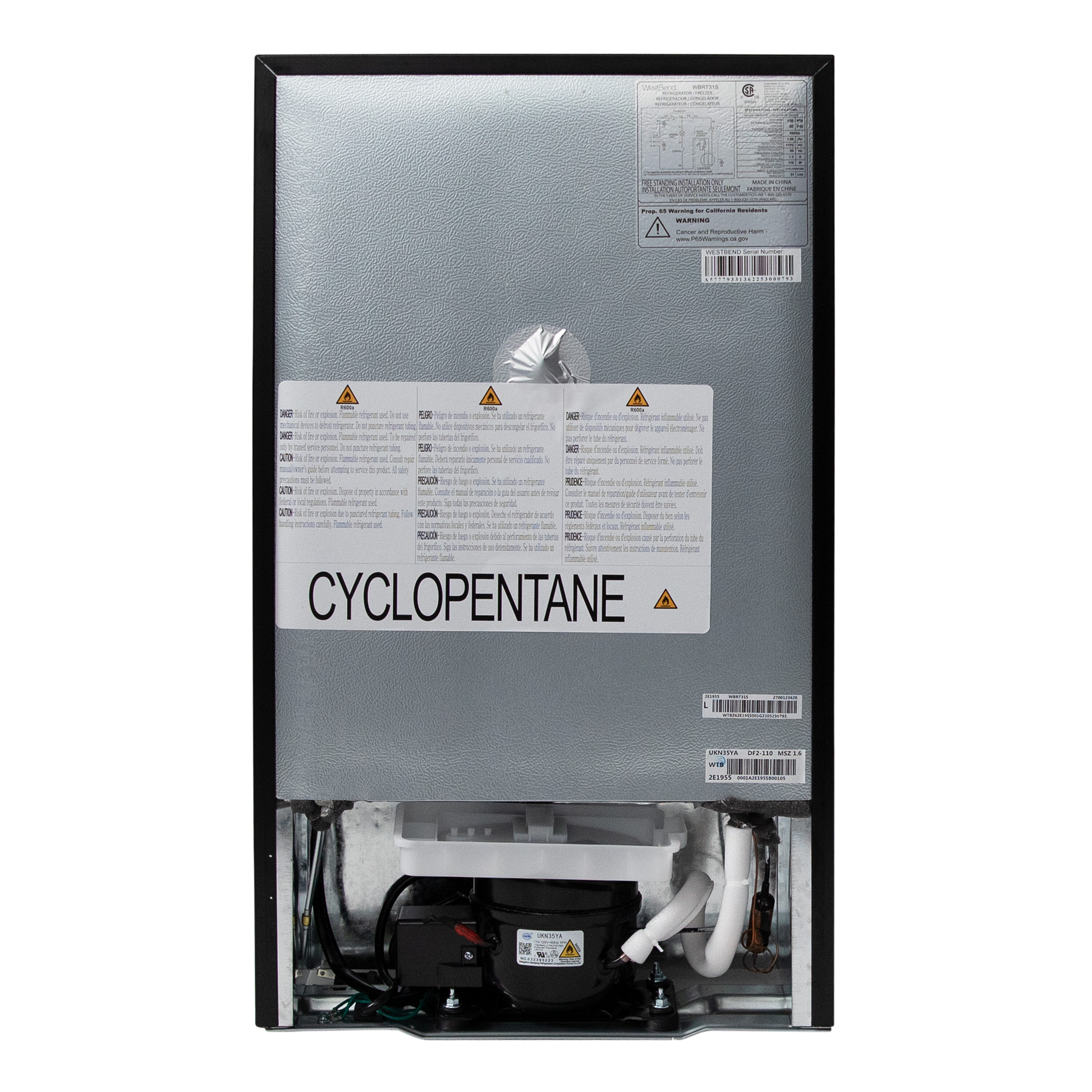 Refrigerador Mini de 4.1 pies cúbicos con congelador (Acero inoxidable) ENERGY STAR de West Bend
