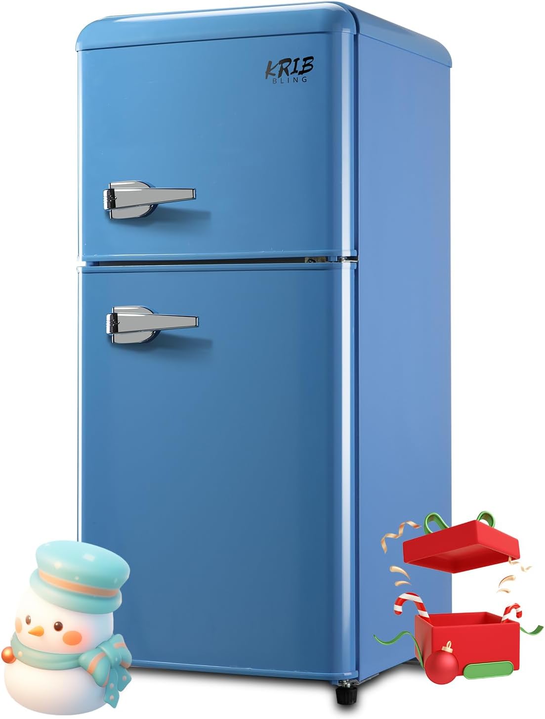 Refrigerador 3.5 pies cúbicos con congelador (Azul) listo para el garaje HBCOLR-07