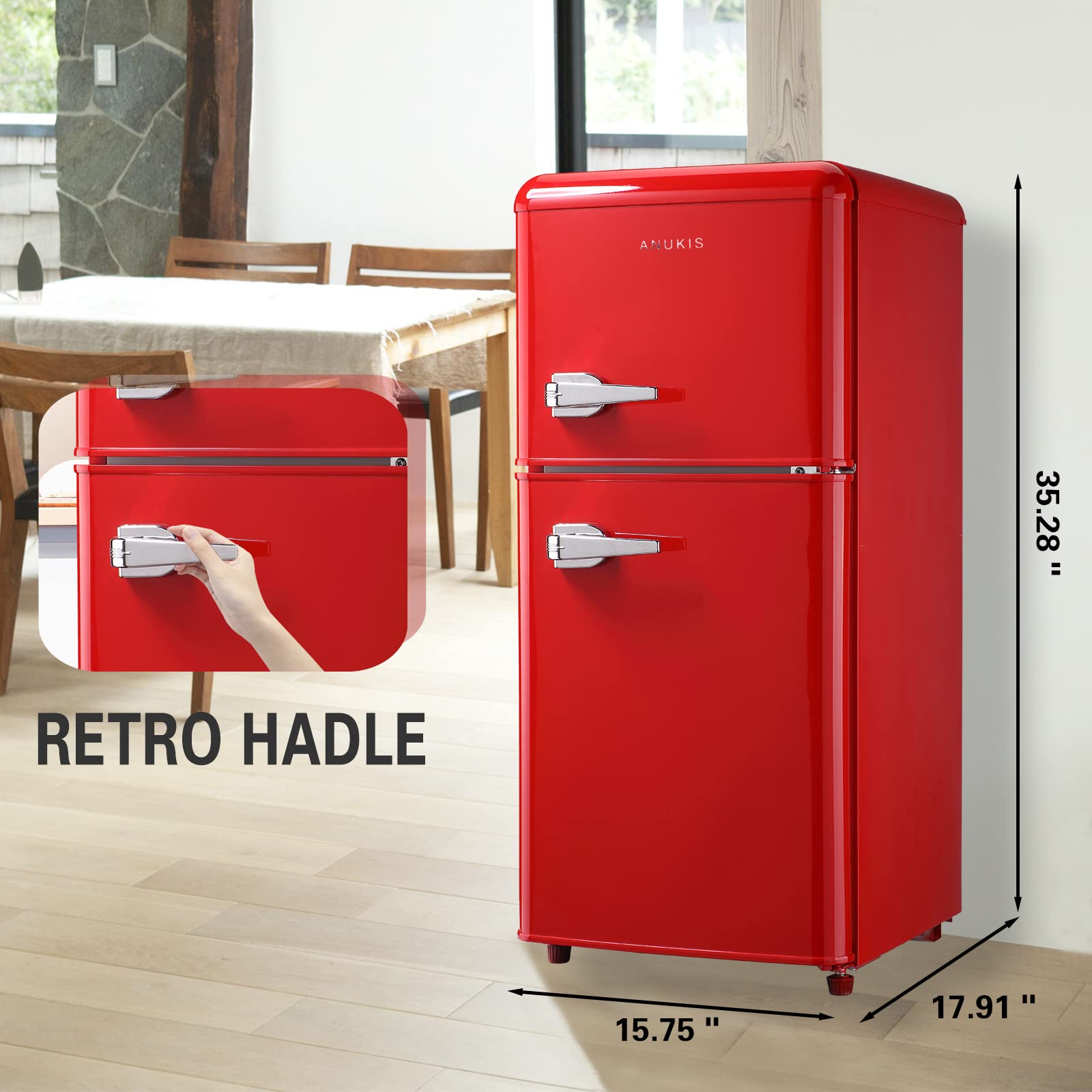 Congelador de 3.5 pies cúbicos con Freezer (Rojo) Listo para Garage HBICEMK-08