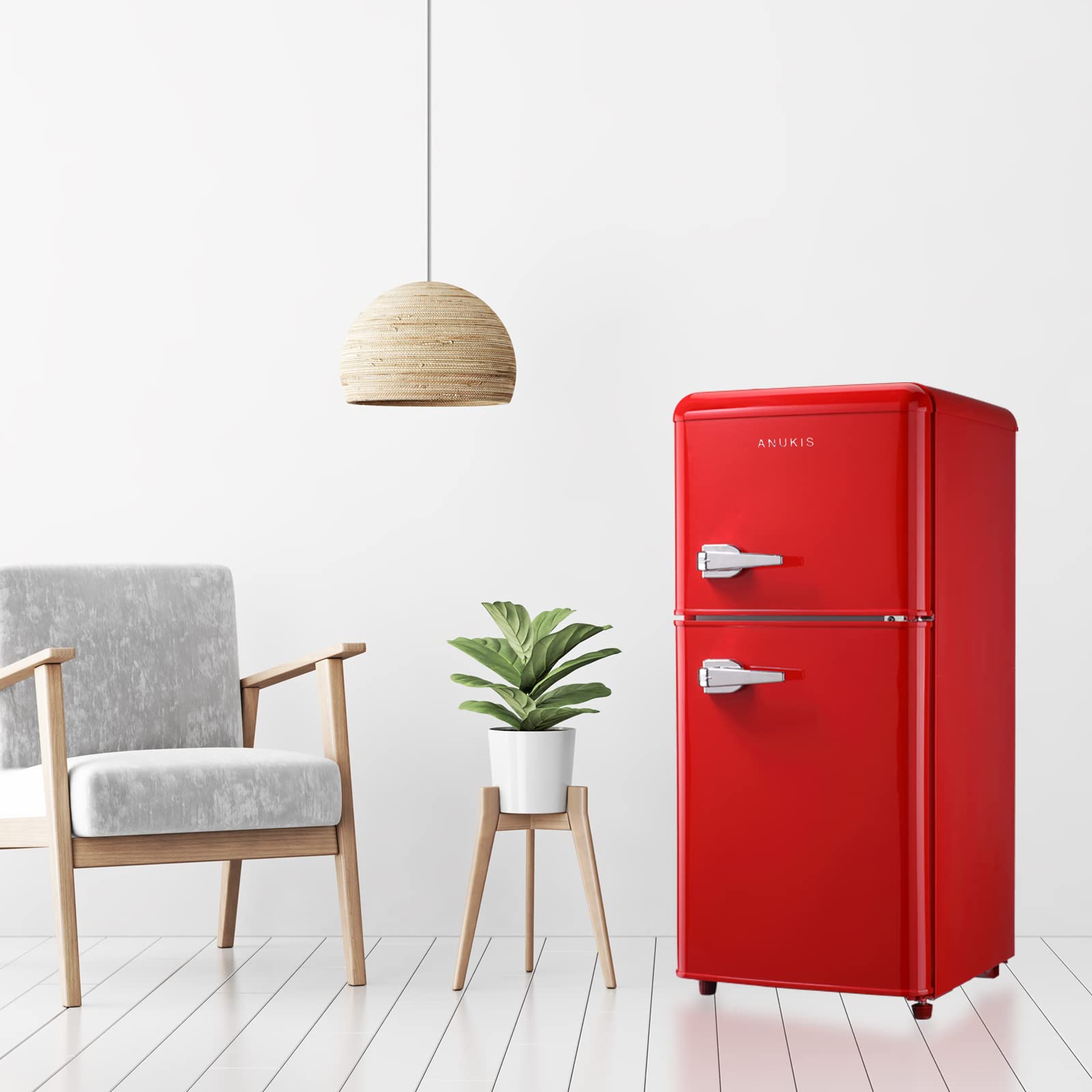 Congelador de 3.5 pies cúbicos con Freezer (Rojo) Listo para Garage HBICEMK-08