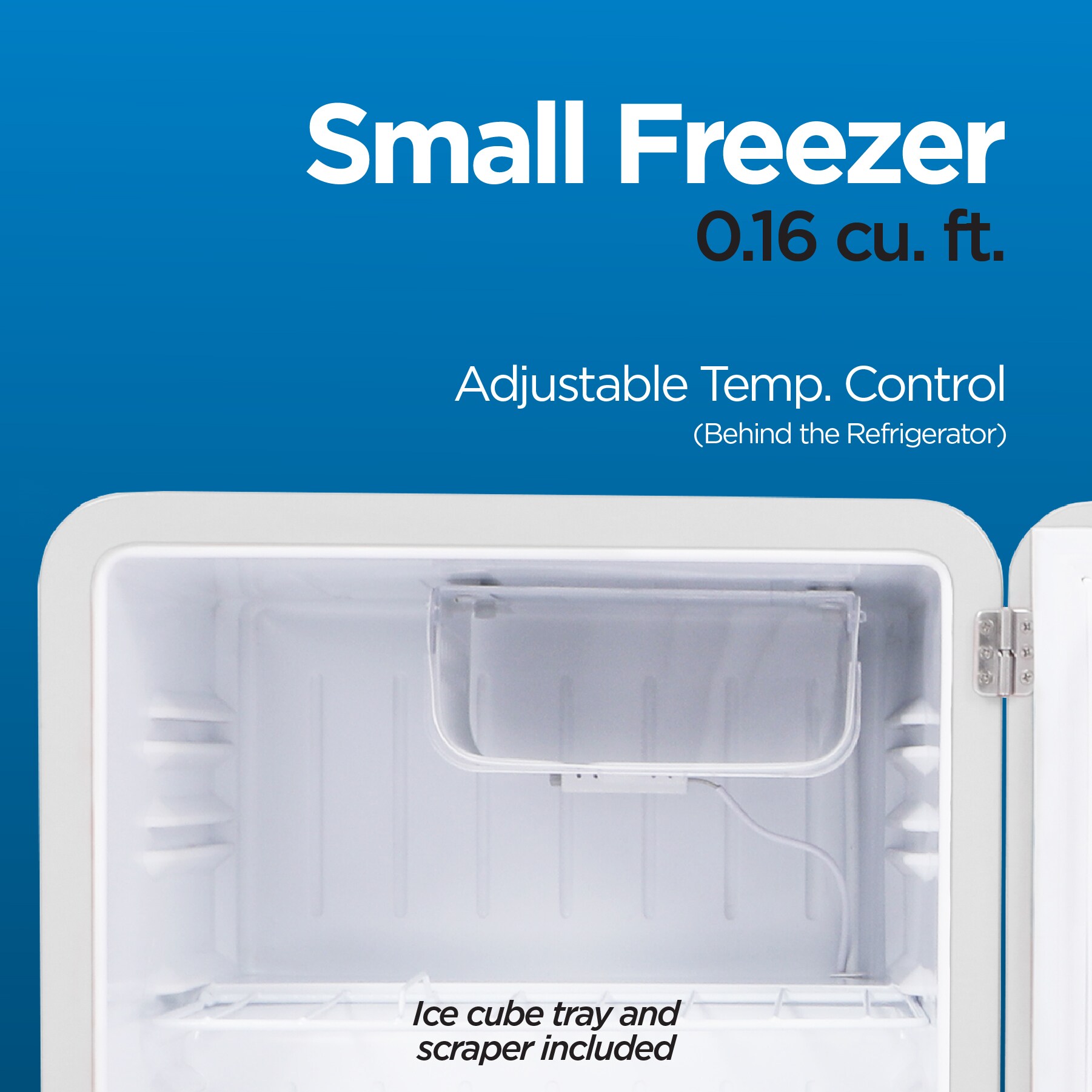 Refrigerador Pequeño Commercial Cool de 1.6 pies cúbicos con congelador (Blanco)