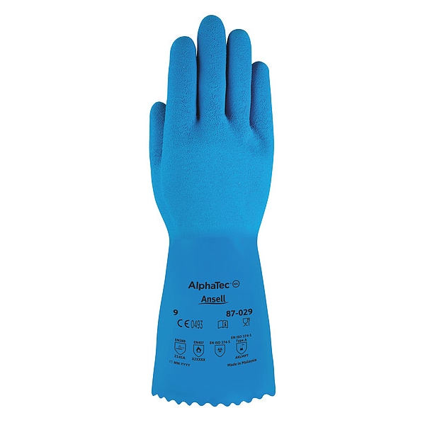 Guantes resistentes a productos químicos Ansell de 12 pulgadas, látex de caucho natural, talla 11, 1 par - 87-029