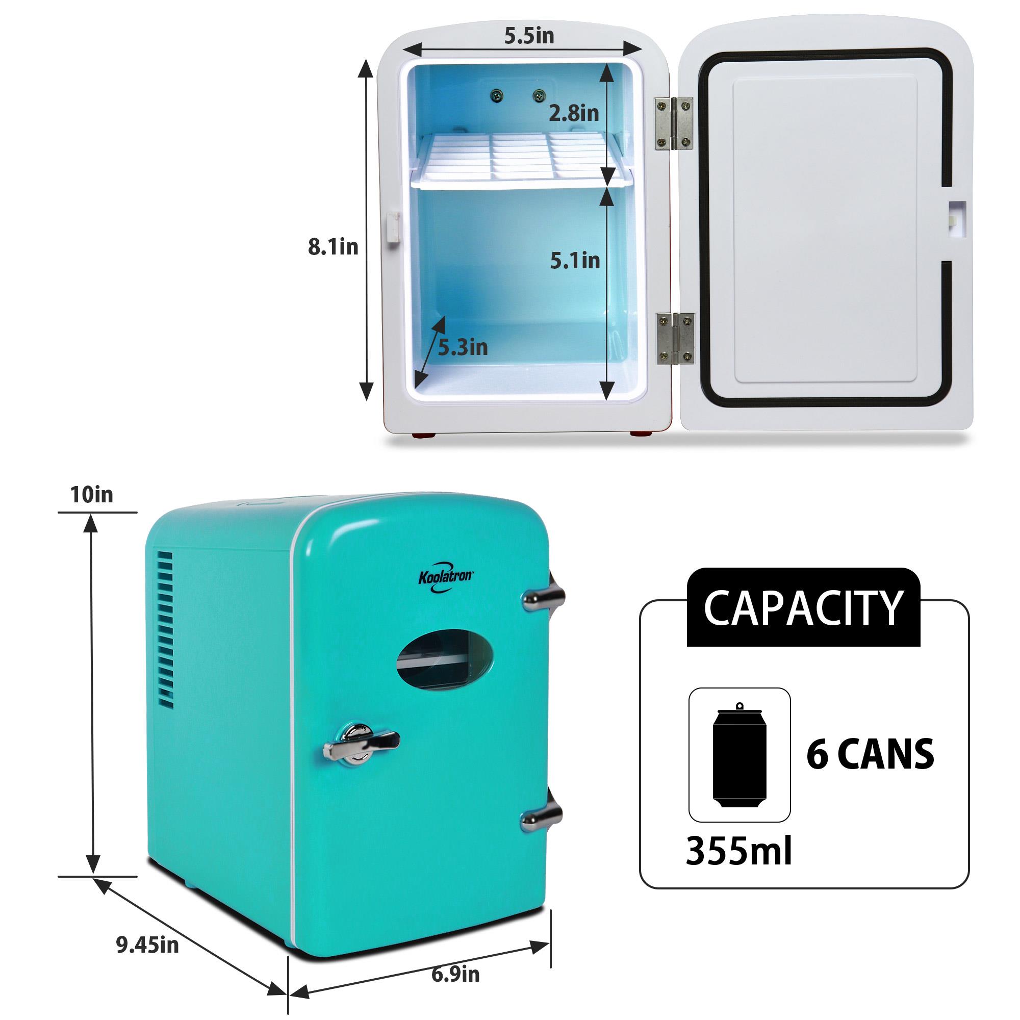 Refrigerador portátil retro de 4 litros para 6 latas personales 0.14 pies cúbicos (verde) KRT04-G