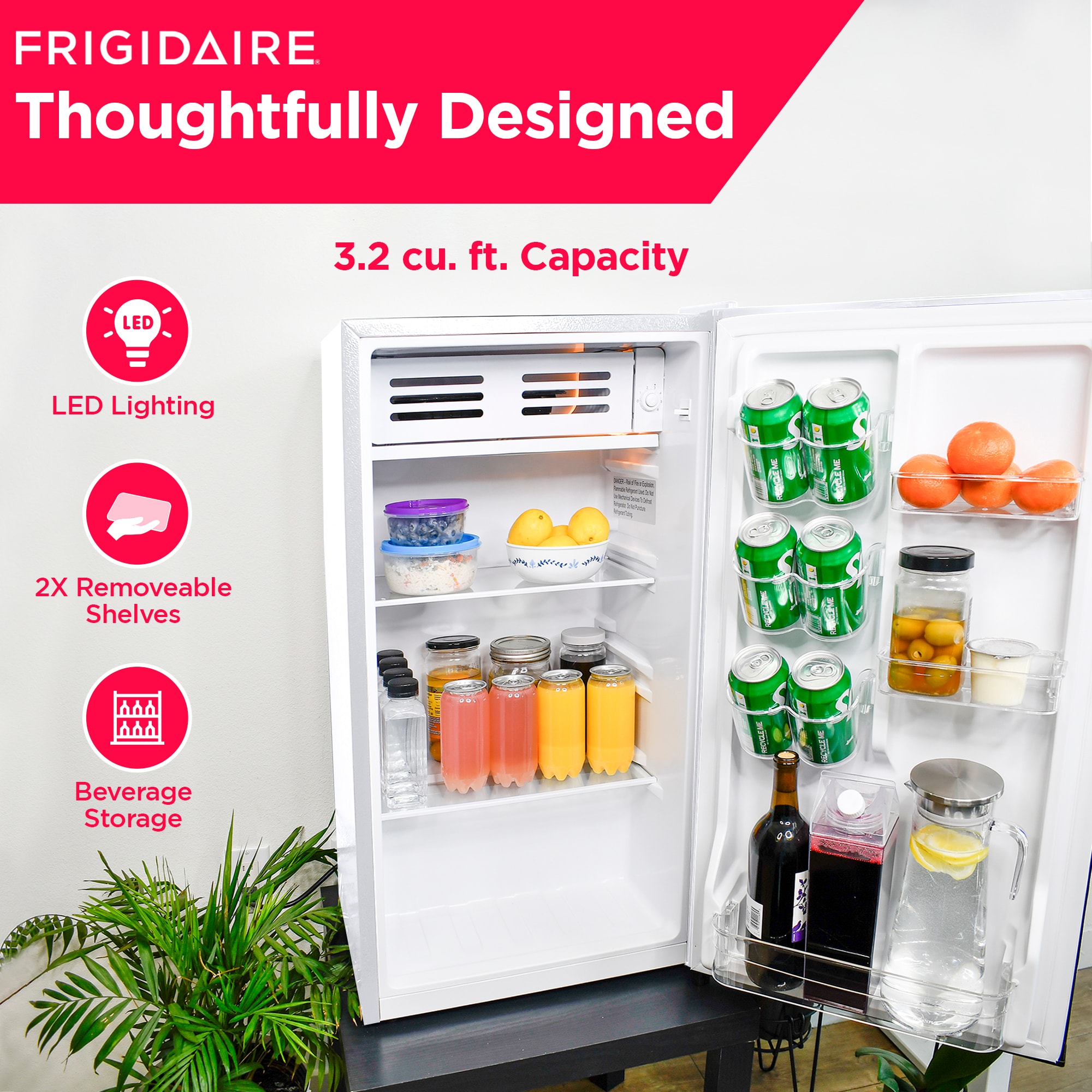 Refrigerador Compacto Frigidaire de 3.2 pies cúbicos con Congelador (Blanco) EFR331-BLANCO