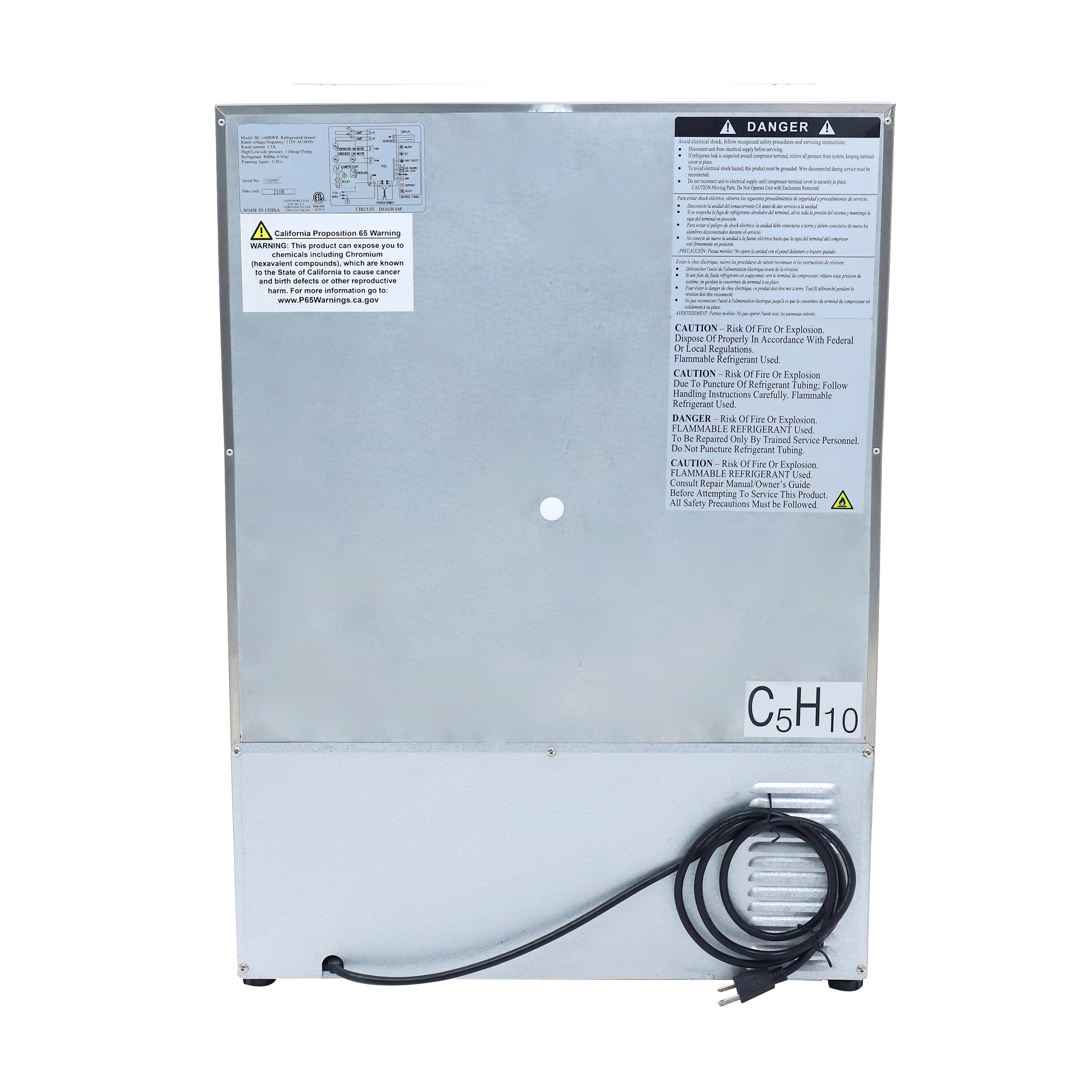 Refrigerador Pequeño Avanti de 5.2 Pies Cúbicos (Acero Inoxidable) Listo para Garaje OR525U5D