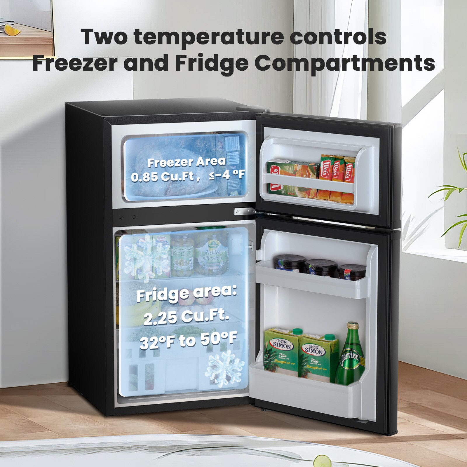 Refrigerador Mini con Congelador de 3.1 pies cúbicos (Negro)