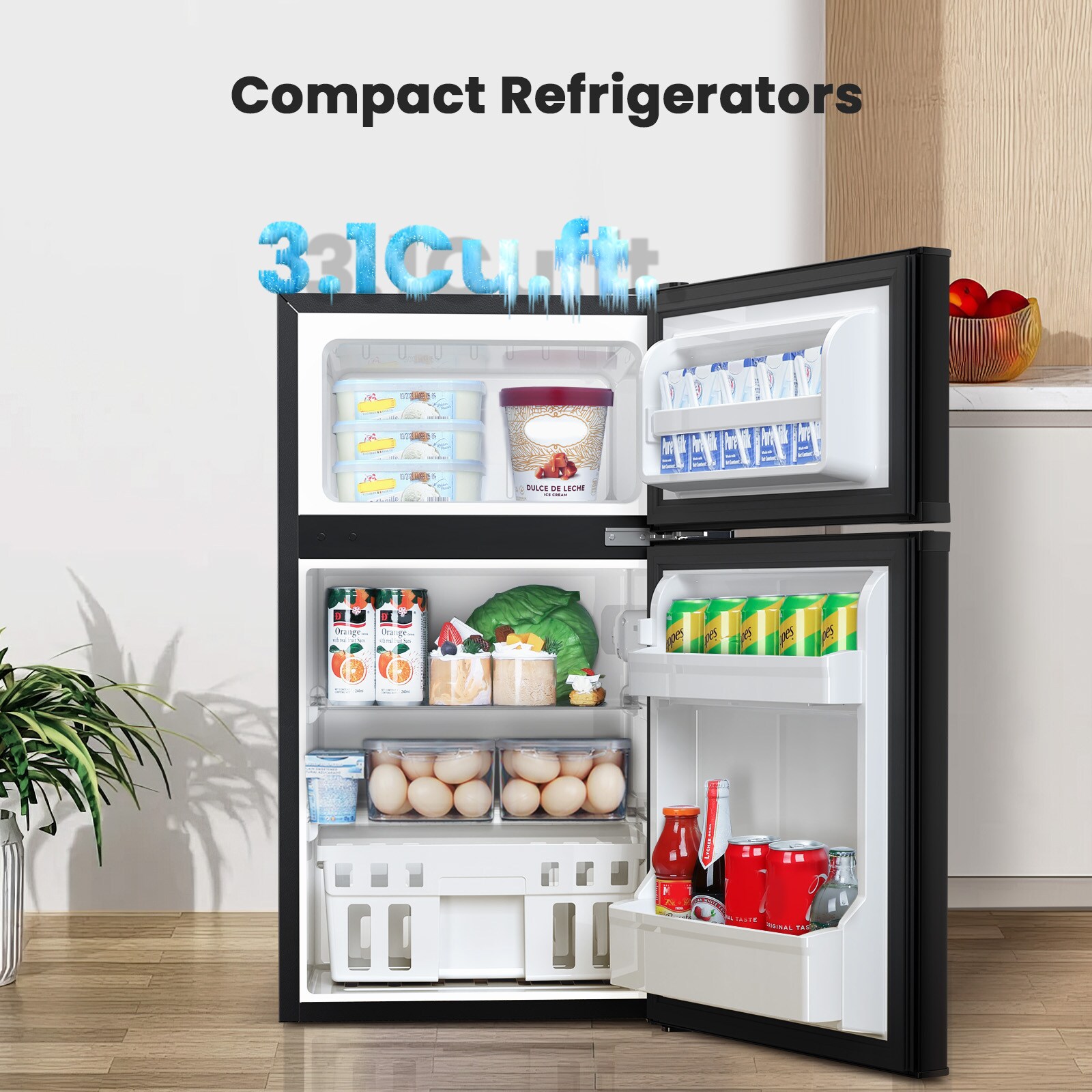 Refrigerador Mini con Congelador de 3.1 pies cúbicos (Negro)