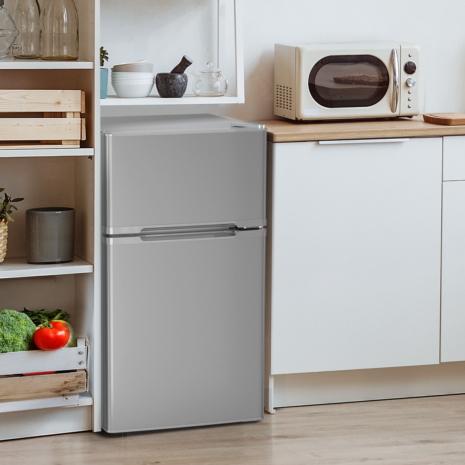 Refrigerador Mini con Congelador de 3.1 pies cúbicos (Gris) F5890GY-GRIS