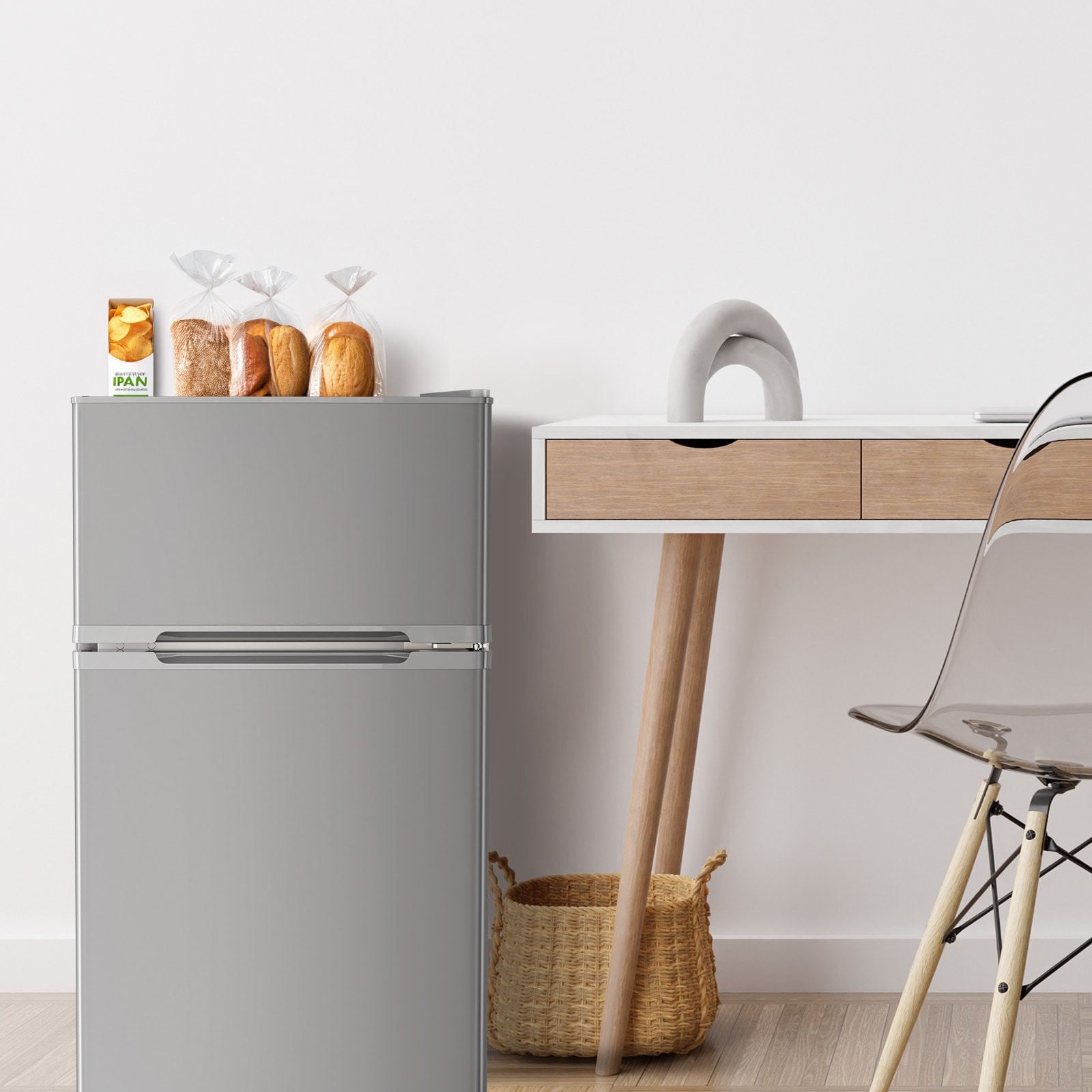 Refrigerador Mini con Congelador de 3.1 pies cúbicos (Gris) F5890GY-GRIS