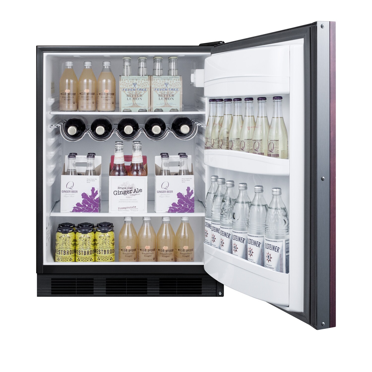 Refrigerador empotrado de 5.5 pies cúbicos de Summit Appliance (Puerta lista para panel y gabinete negro) AR5BIF