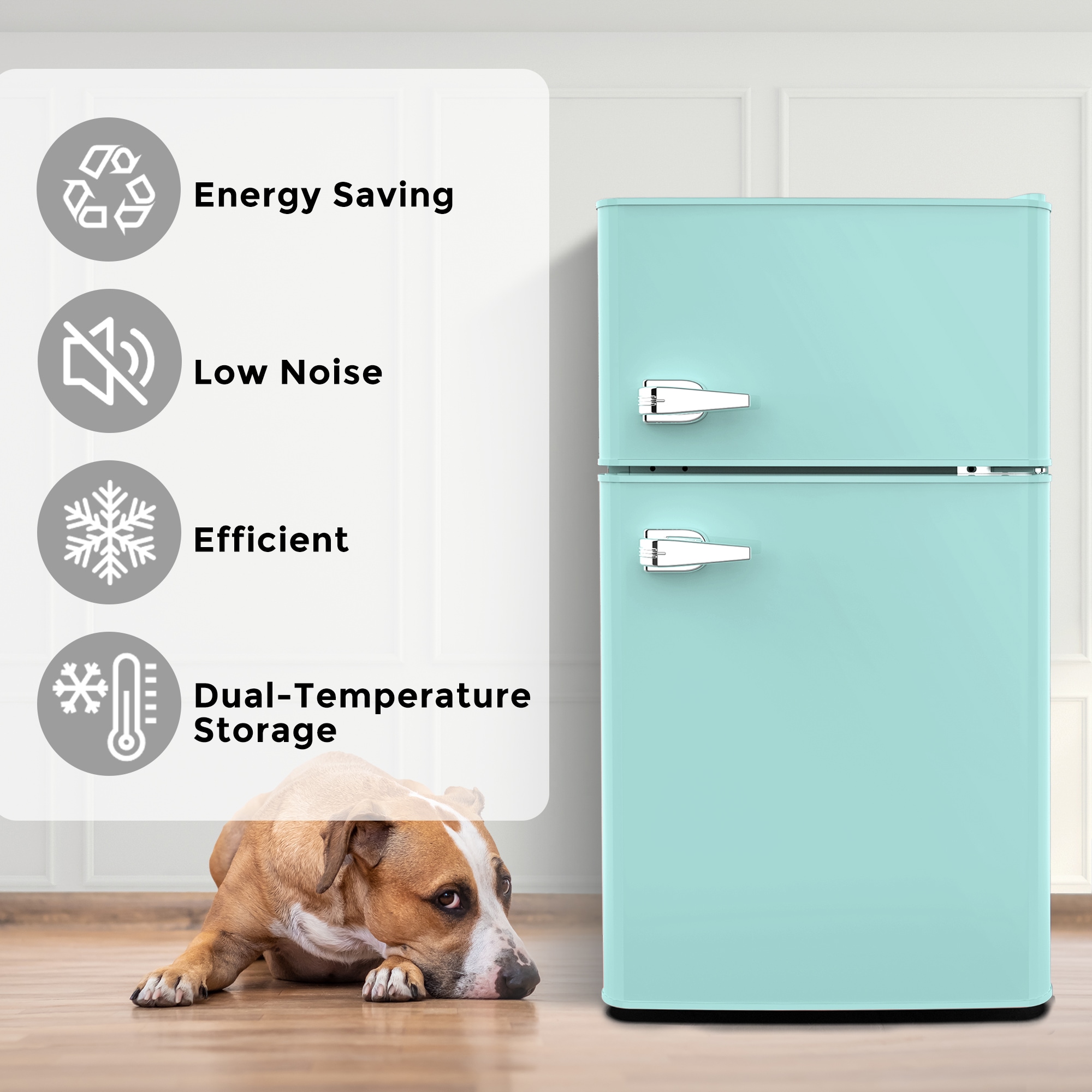 Refrigerador mini de 3.2 pies cúbicos con congelador (Verde)