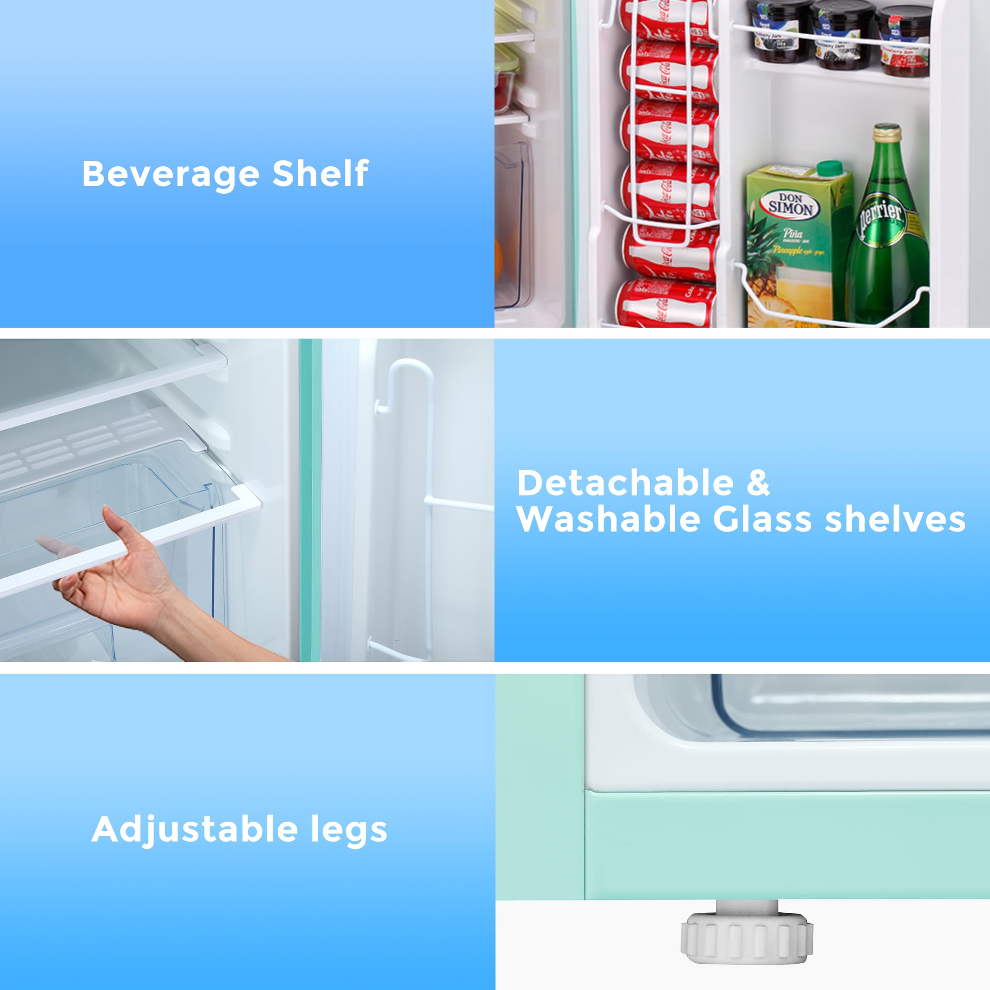 Refrigerador mini de 3.2 pies cúbicos con congelador (Verde)